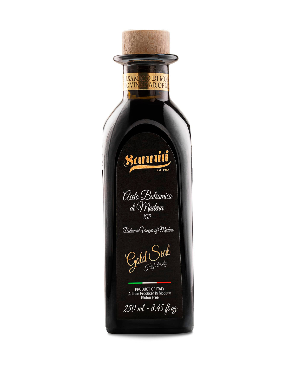Sanniti Premium Aged High Density Gold Seal Balsamic Vinegar of Modena Aceto Balsamico IGP, 250 ml