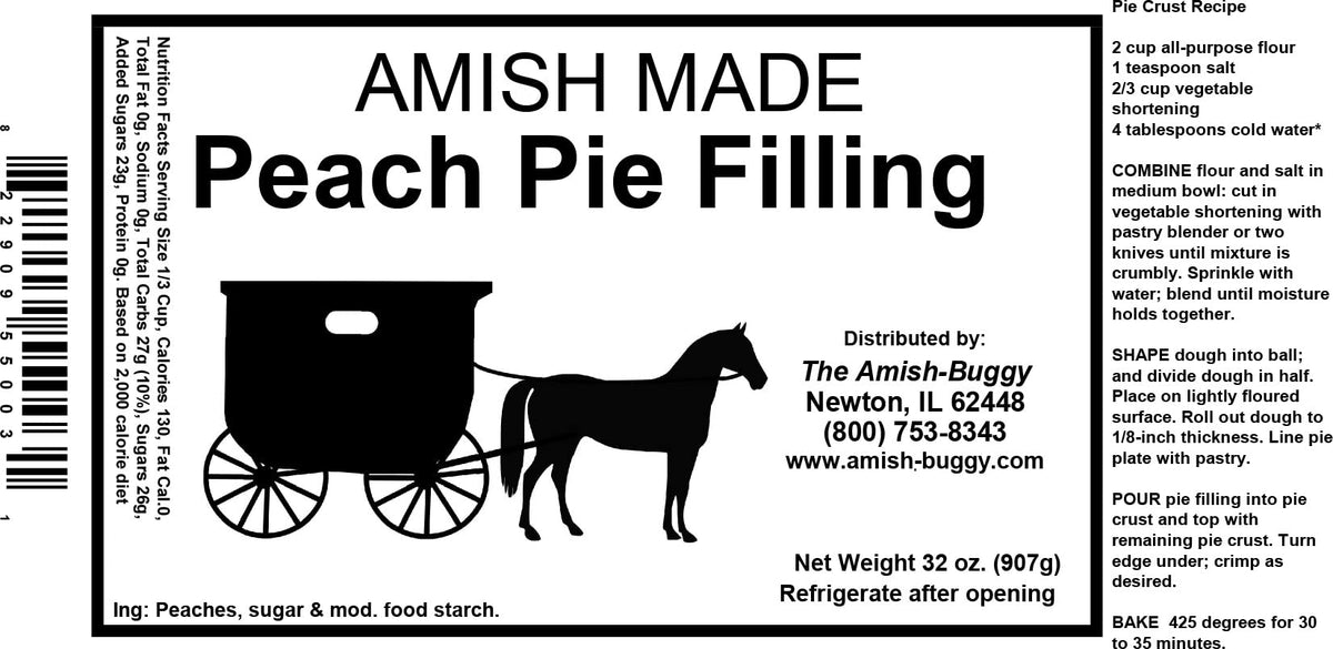 Amish Pie Filling And Topping (Peach 1-Jar)