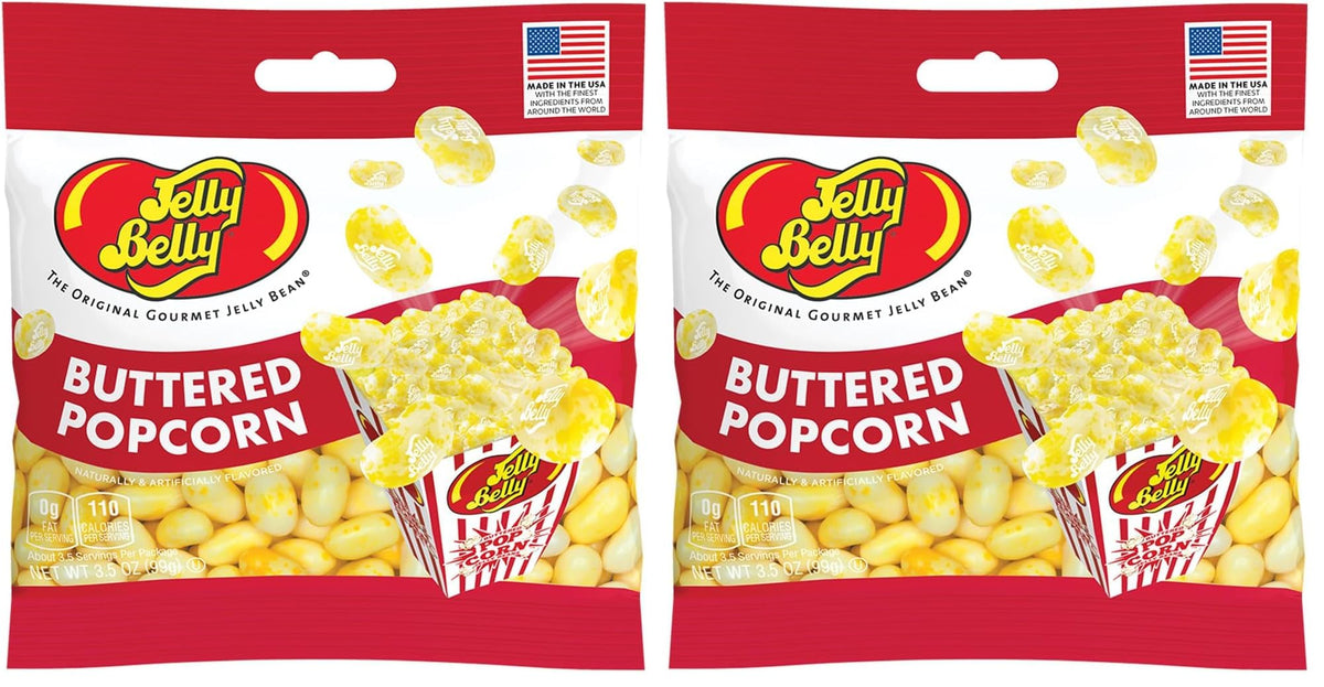 Jelly Belly Buttered Popcorn (3.5 Ounces) (Pack of 2)
