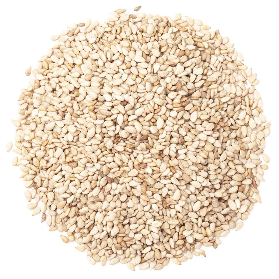 Organic Hulled Sesame Seeds, 18 Pounds - Whole Raw White Sesame Seeds, Non-GMO, Kosher, Vegan, Unroasted, Bulk. High in Iron, an