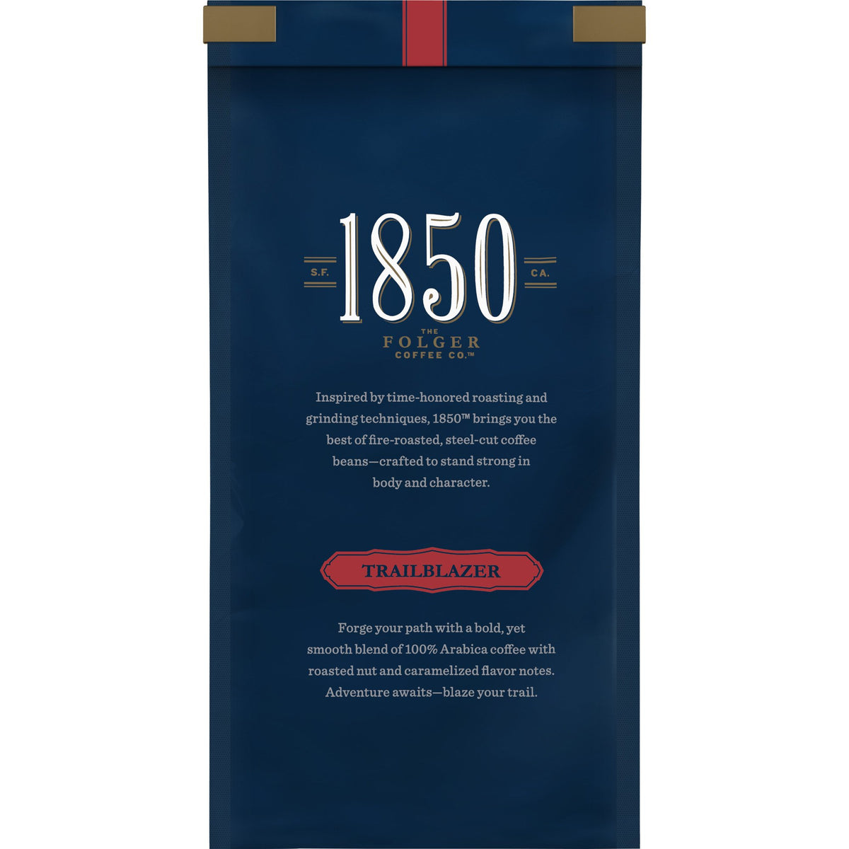 1850 Trailblazer, Medium-Dark Roast Ground Coffee, 12 Ounces (Pack Of 2)