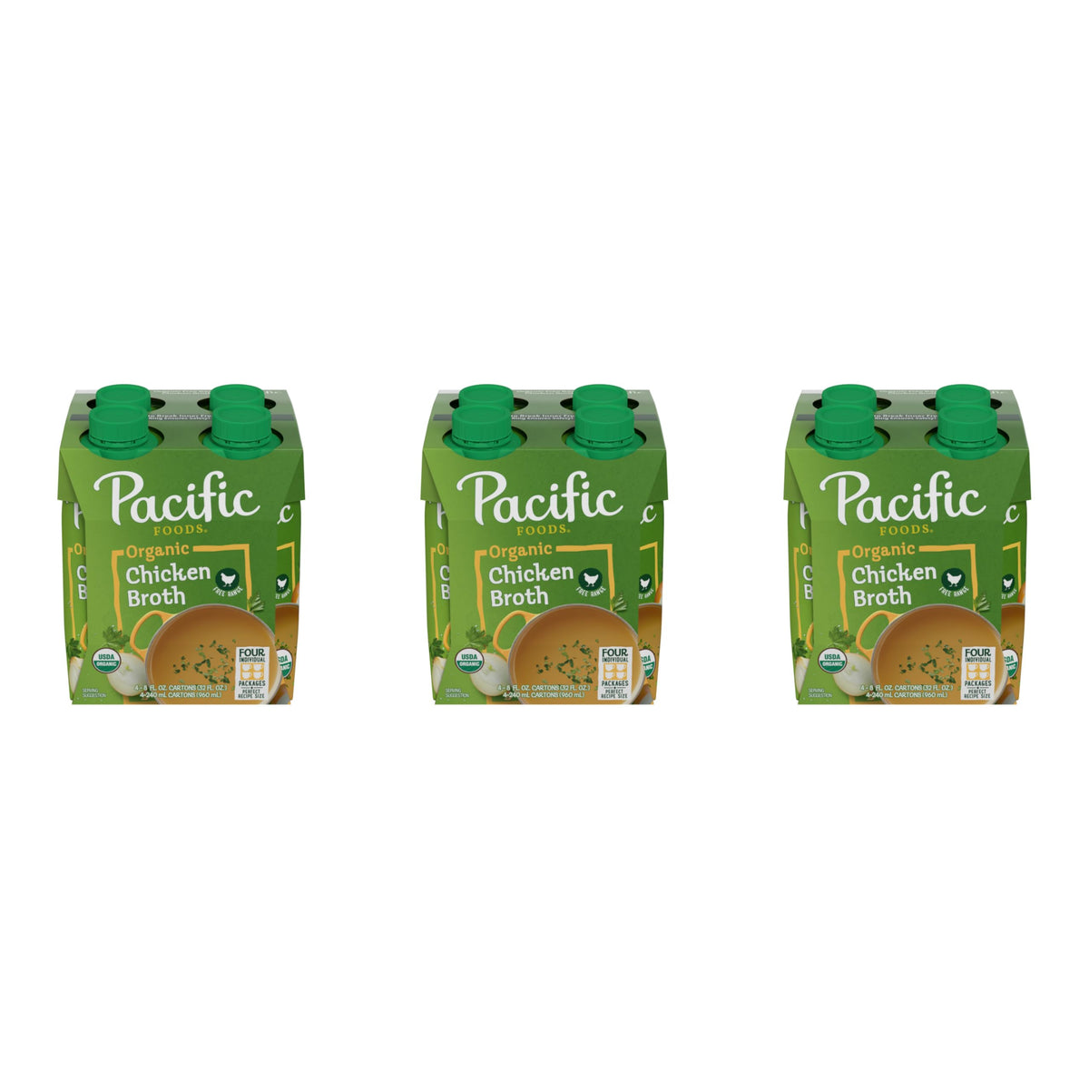 Pacific Foods Organic Free-Range Chicken Broth, 8 oz Carton (12 Pack)