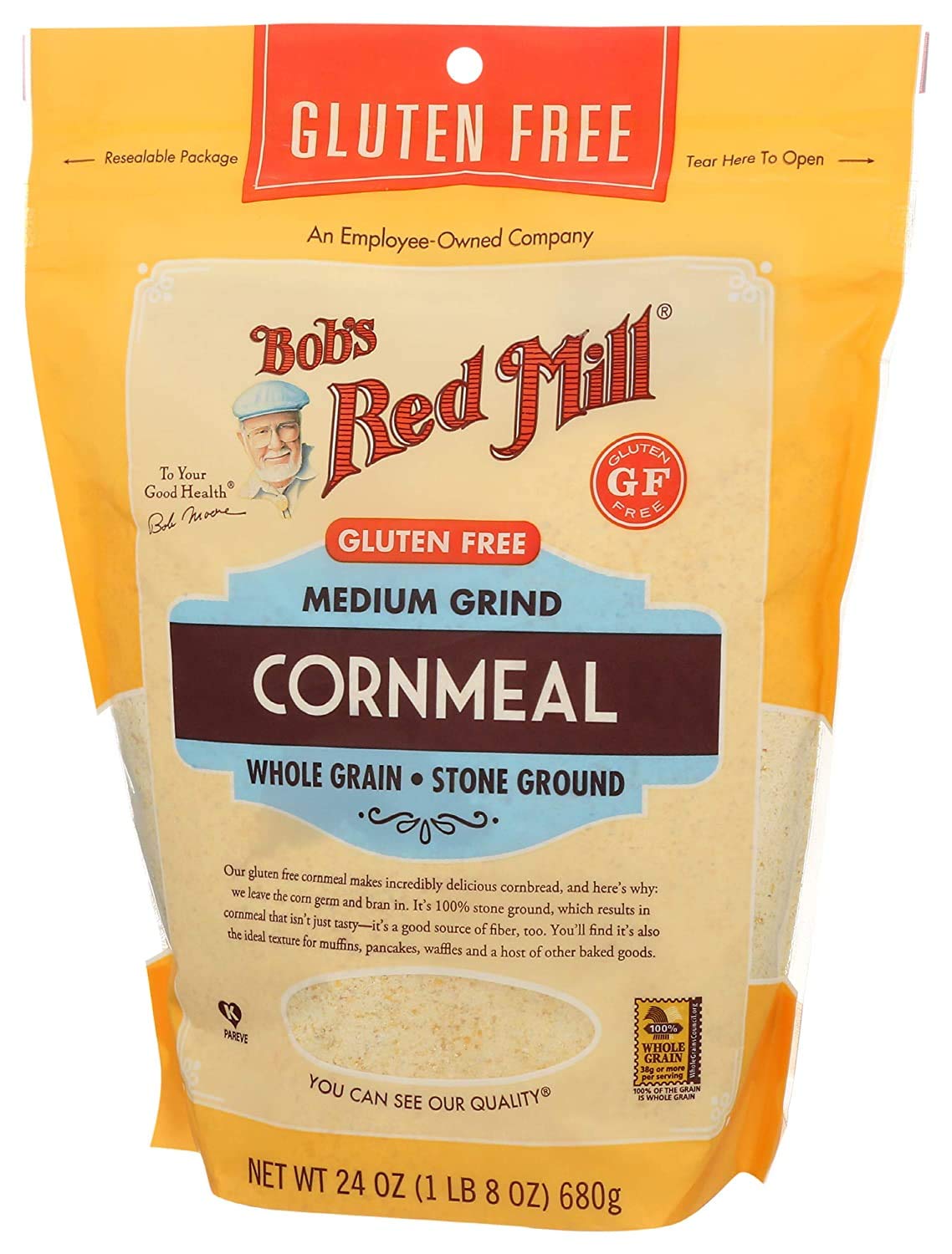 Bob'S Red Mill Medium Grind Cornmeal Gluten Free 24 Ounce (Pack Of 2)