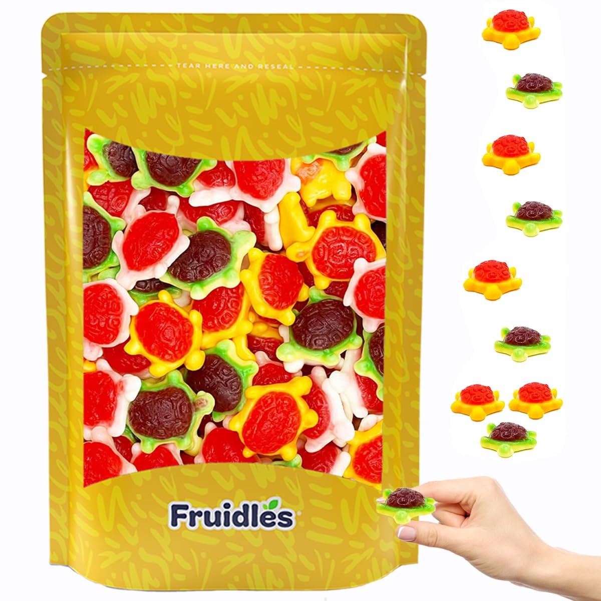 Fruidles Turtles Gummi Candy, Delicious Multicolor Fruit Flavors Gummies (4.4 Pounds)