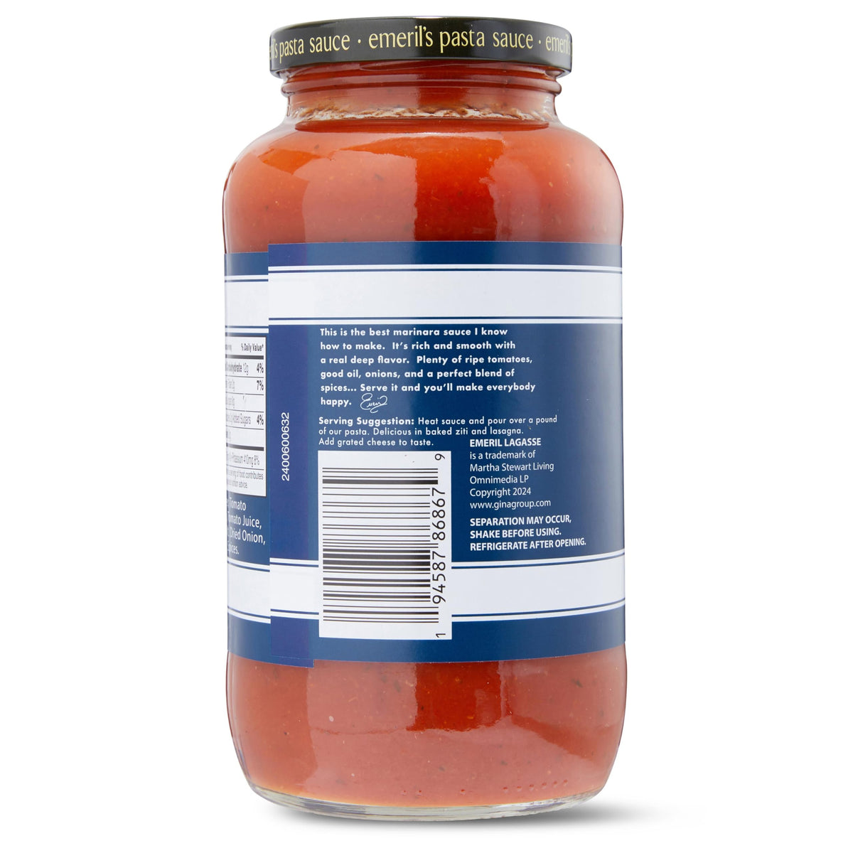 Emeril Lagasse Pasta Sauce - 25 Oz Jar Homestyle Marinara 6-Pack Gourmet Sauces: Best For Homemade Pasta, Spaghetti, Pizza & More - Enhanced, Bold & Flavorful