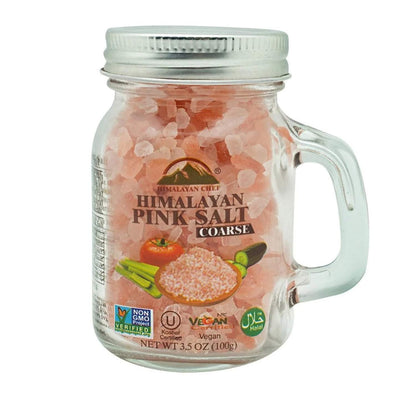 Himalayan Chef Himalayan Pink Salt, Coarse Salt, Mason Jar-3.5 Ounces