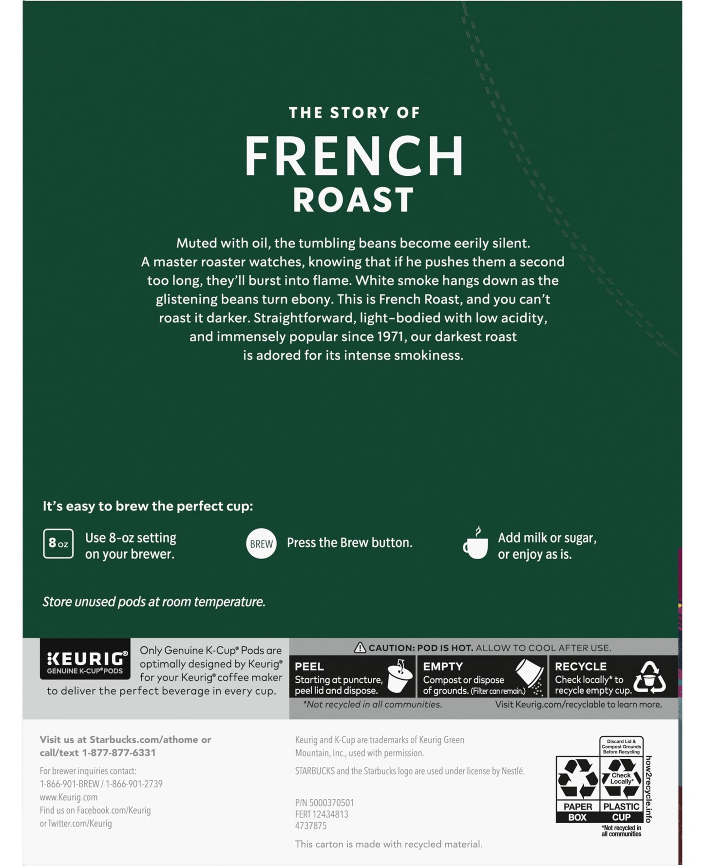 Starbucks K-Cup Pods French Roast Dark Roast Coffee 24 CT (Pack of 2)