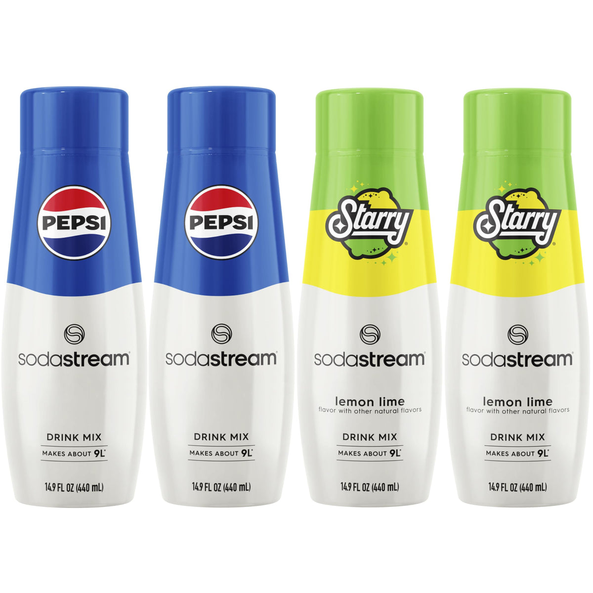 SodaStream Pepsi Starry Beverage Mix Variety Pack (440ml, Pack of 4)