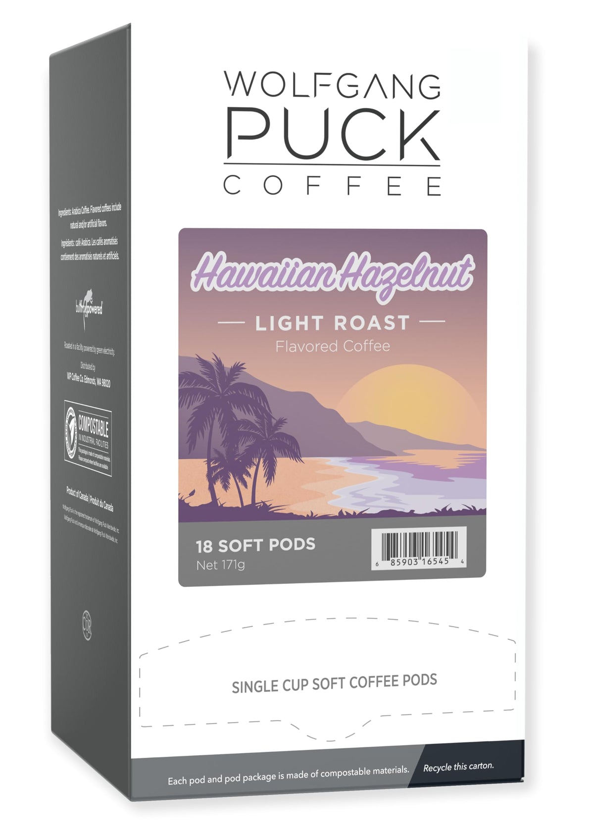 Wolfgang Puck Coffee Soft Pods, Hawaiian Hazelnut, 18 Count (Pack Of 1)