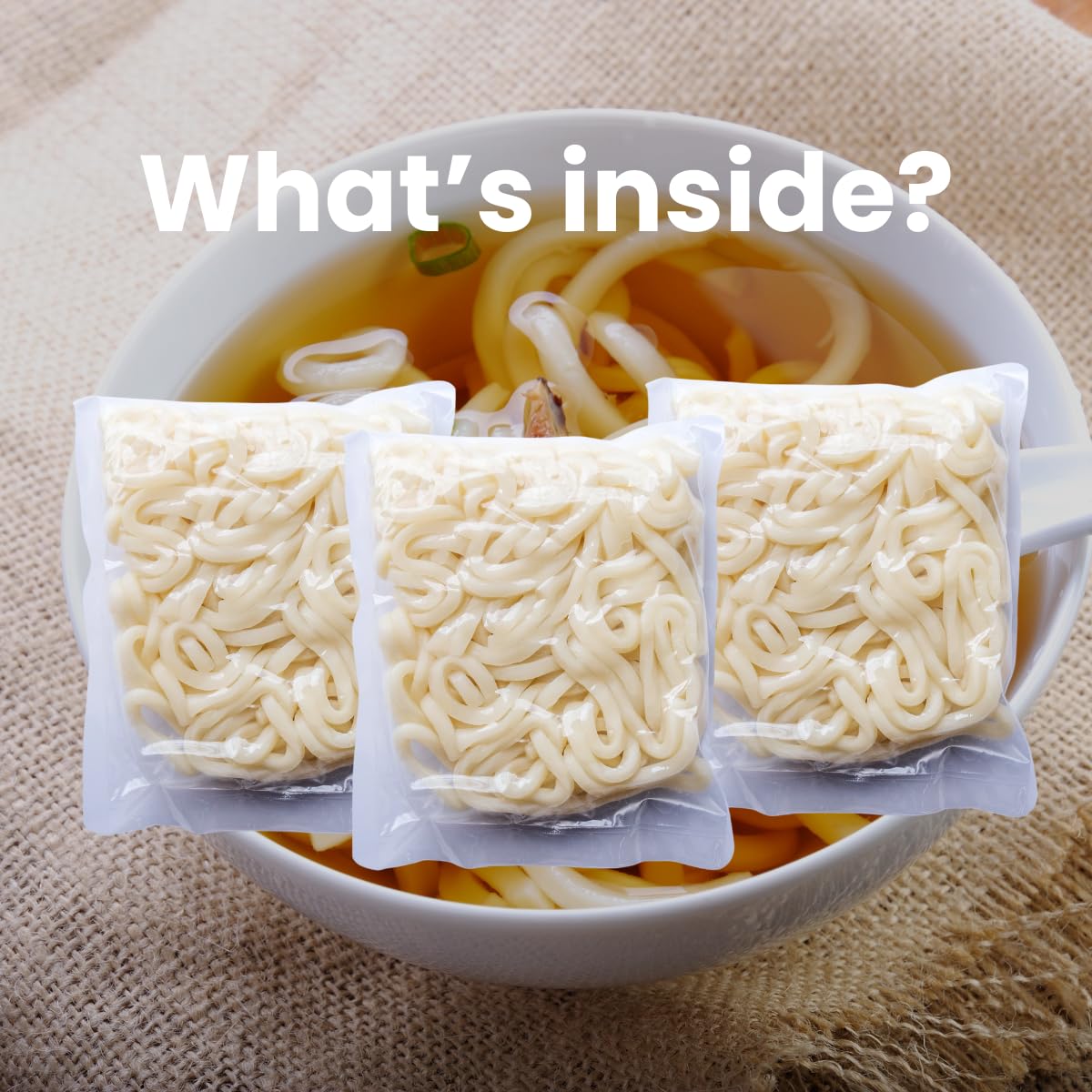 Unha'S Japanese Sanuki Fresh Udon Noodles, Jumbo Style Chewy Noodles With No Soup, Quick And Easy, Individual Pack 22 Oz (200G/6