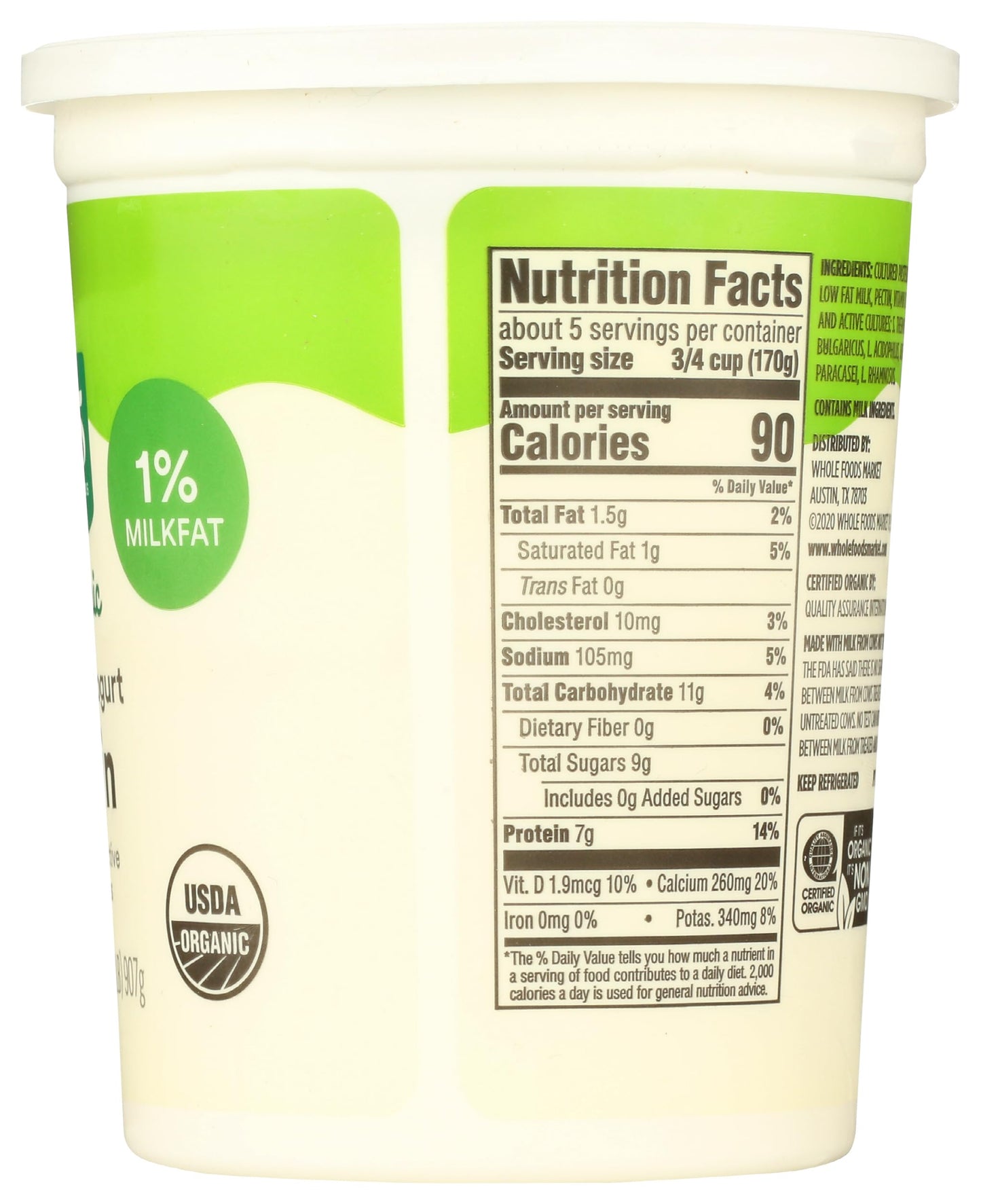 365 Everyday Value, Organic Plain Low Fat Yogurt, 32 oz