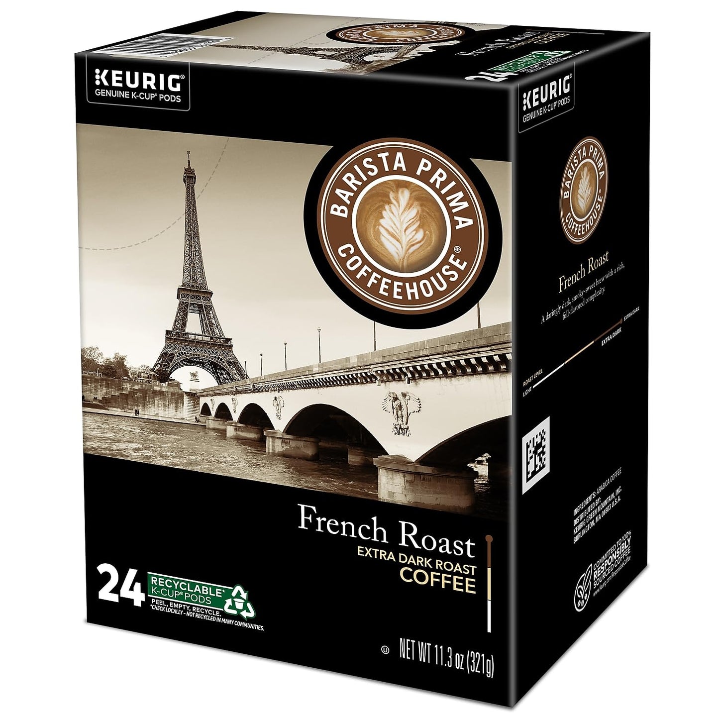 Barista Prima French Roast K-Cups Coffee Pack, 1 Count (Pack of 96), Model 99555066111