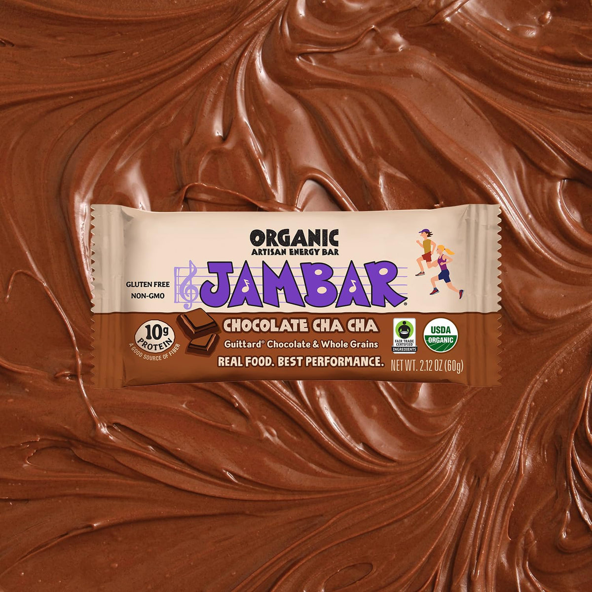 JAMBAR Organic Artisan Energy Bar - Chocolate Cha Cha, 12 Pack, 2.12 Ounce