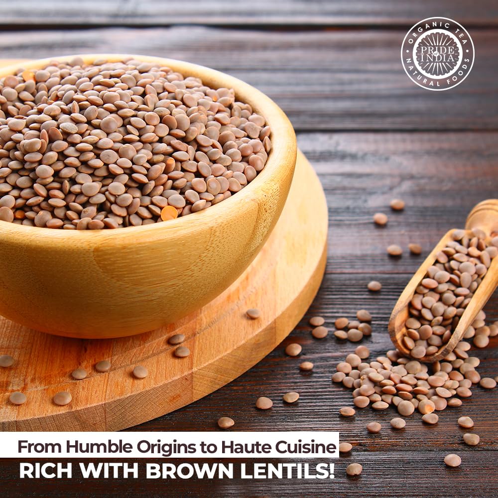 Pride Of India - Indian Whole Brown Crimson Masur Lentils - Protein & Fiber Rich Masoor Whole, 3.0 Pound Jar