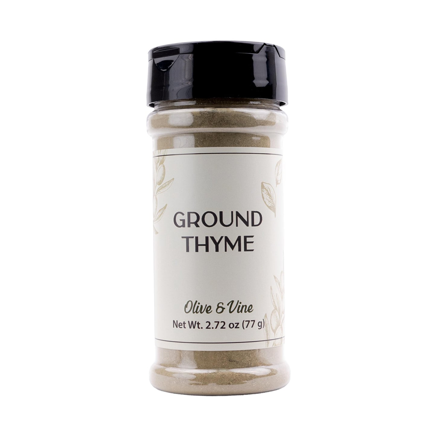 Olive & Vine Ground Thyme, Earthy & Aromatic, Seasoning for Roasts, Soups, and Stews, with Rich Tradition, Authentic Taste, For 