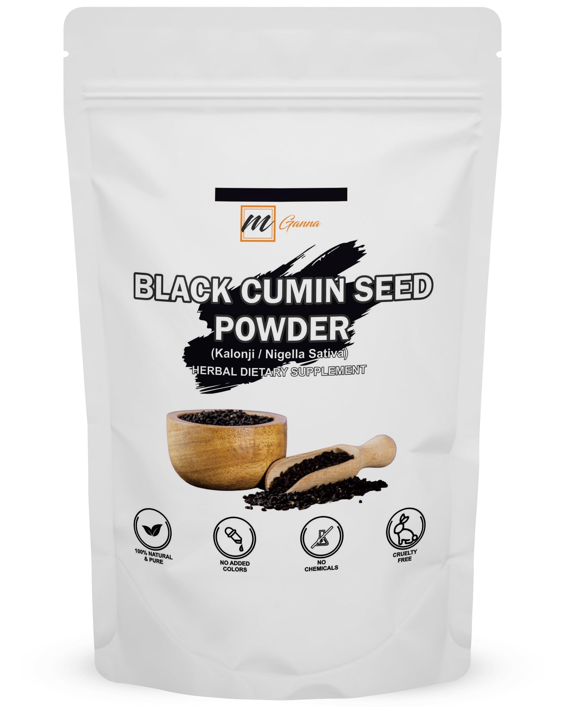mGanna Dry Black Cumin Seeds/Kalonji/Nigella Sativa Powder - 100% Pure and Natural 0.22 lbs / 100 gms