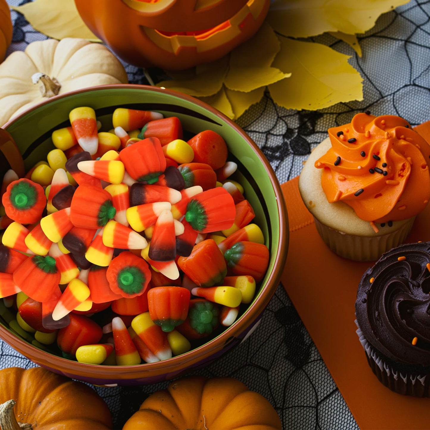 Bulk Autumn Mix Candy 4 Pound Bag - Assorted Fall Flavors  Classic & Harvest Candy Corn  Pumpkin Shaped Halloween Candies Variety For Halloween Parties  Buffets and