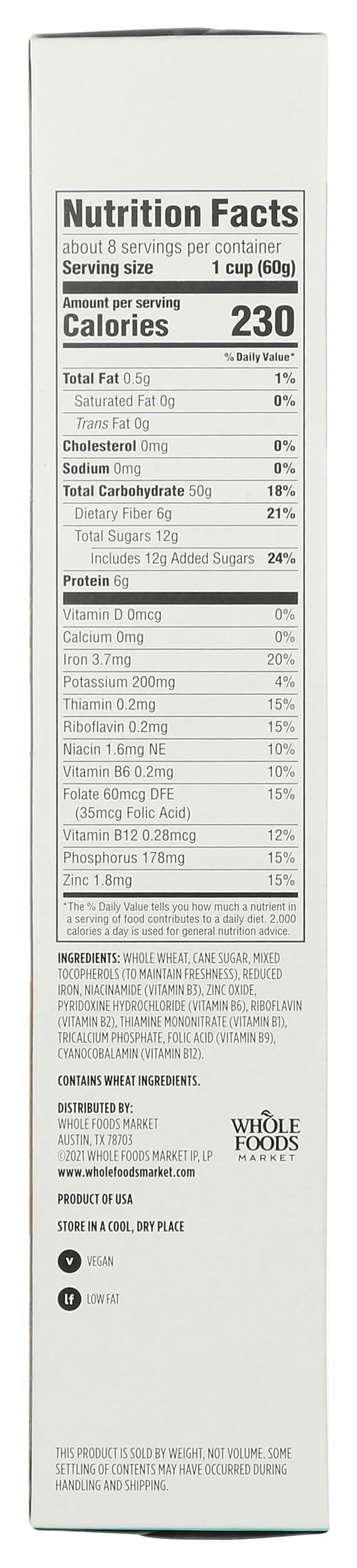 365 by Whole Foods Market Frosted Wheat Squares Cereal - 16 Ounce Pack, Nutritious Breakfast Option