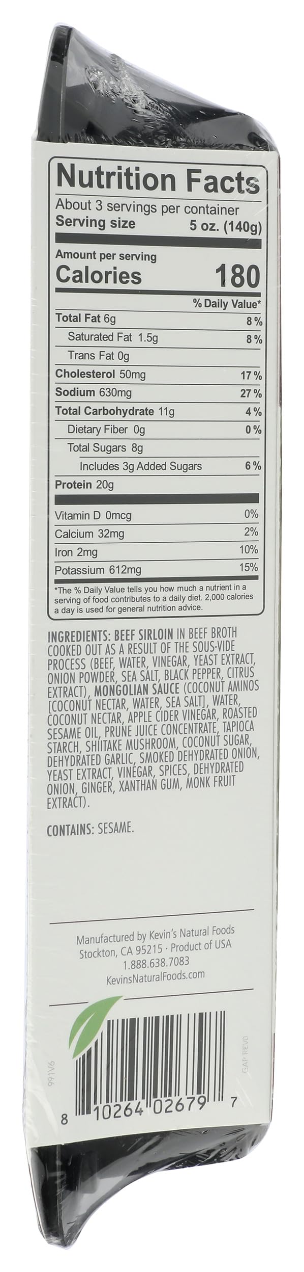 KevinS Natural Foods Mongolian-Style Beef, 16 Oz