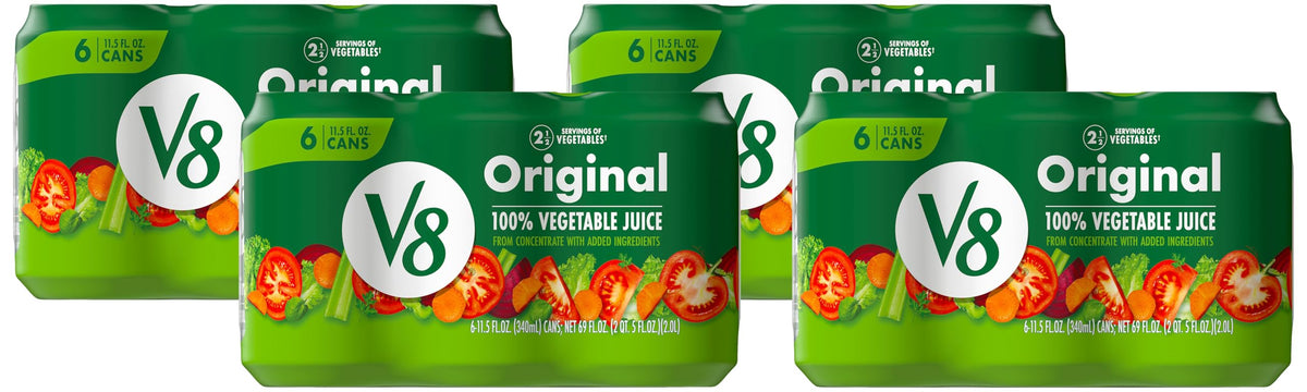 V8 Original 100% Vegetable Juice, 11.5 fl oz | Can | Pack of 24