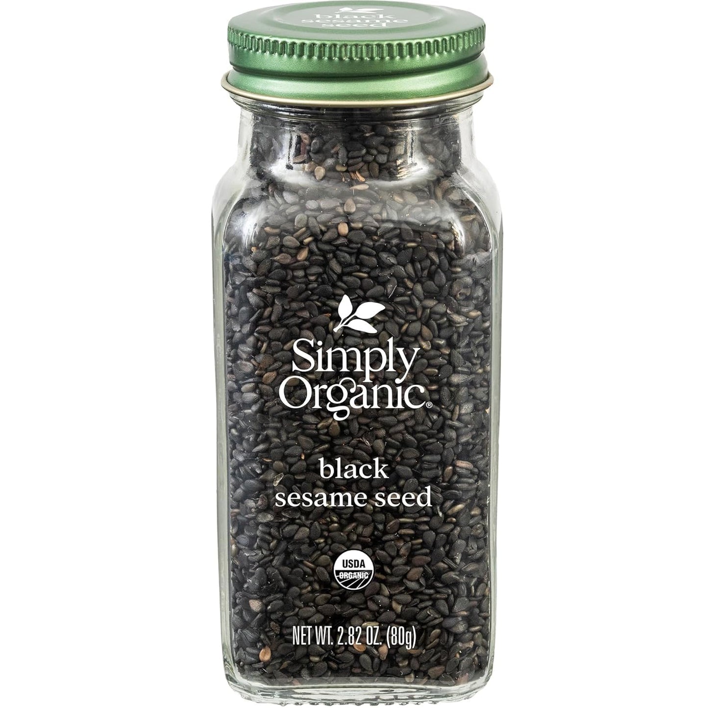 Simply Organic Black Whole Sesame Seed, 2.82-Ounce Jar, Pure, Organic, Un-Hulled, Crunchy, Nutty Umami Flavor, Toasty & Smoky
