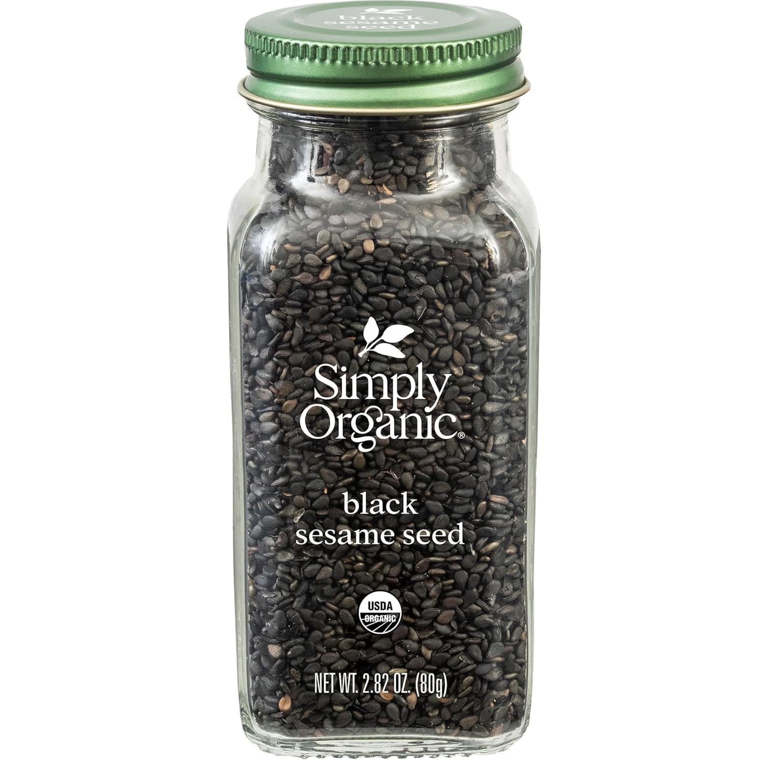 Simply Organic Black Whole Sesame Seed, 2.82-Ounce Jar, Pure, Organic, Un-Hulled, Crunchy, Nutty Umami Flavor, Toasty & Smoky