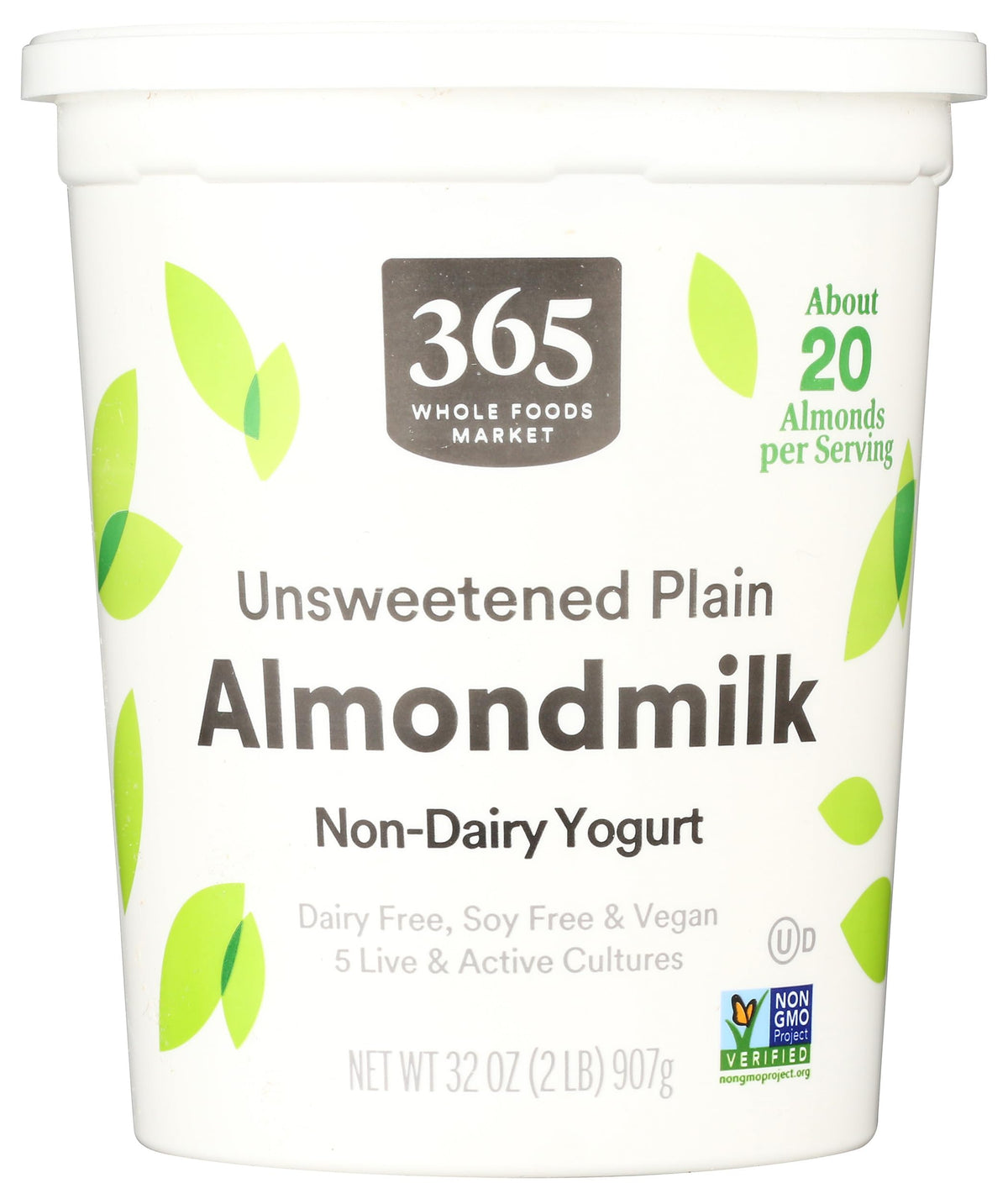 365 Everyday Value Almondmilk Unsweetened Non-Dairy Yogurt, Plain, 32 Oz