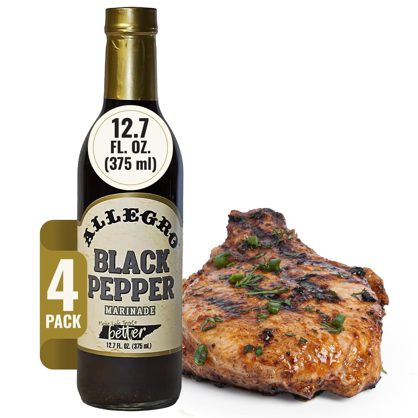 ALLEGRO - The Marinate Everything Marinades - Black Pepper 12.7 oz, Pack of 4