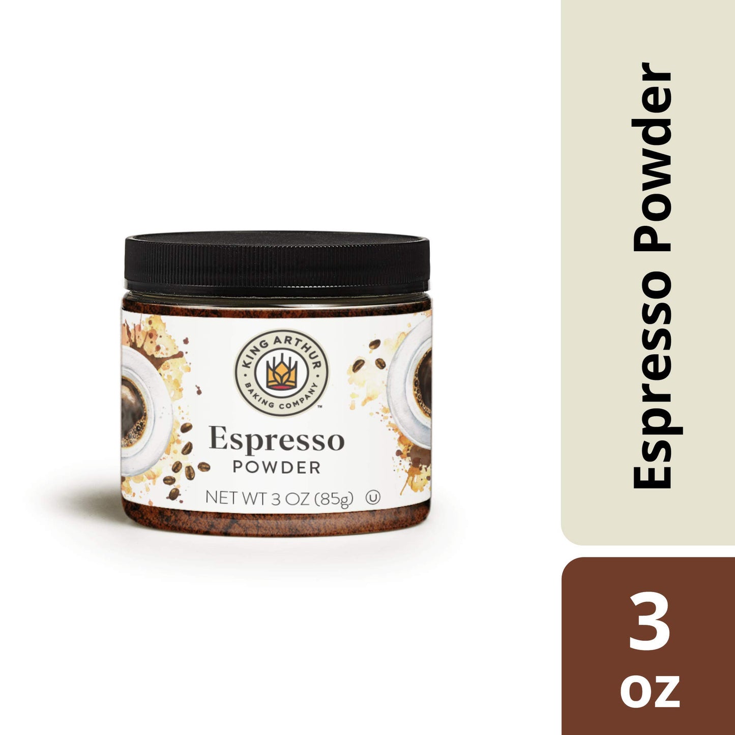 King Arthur, Espresso Powder, Certified Kosher, Reusable Plastic Jar, 3 Ounces