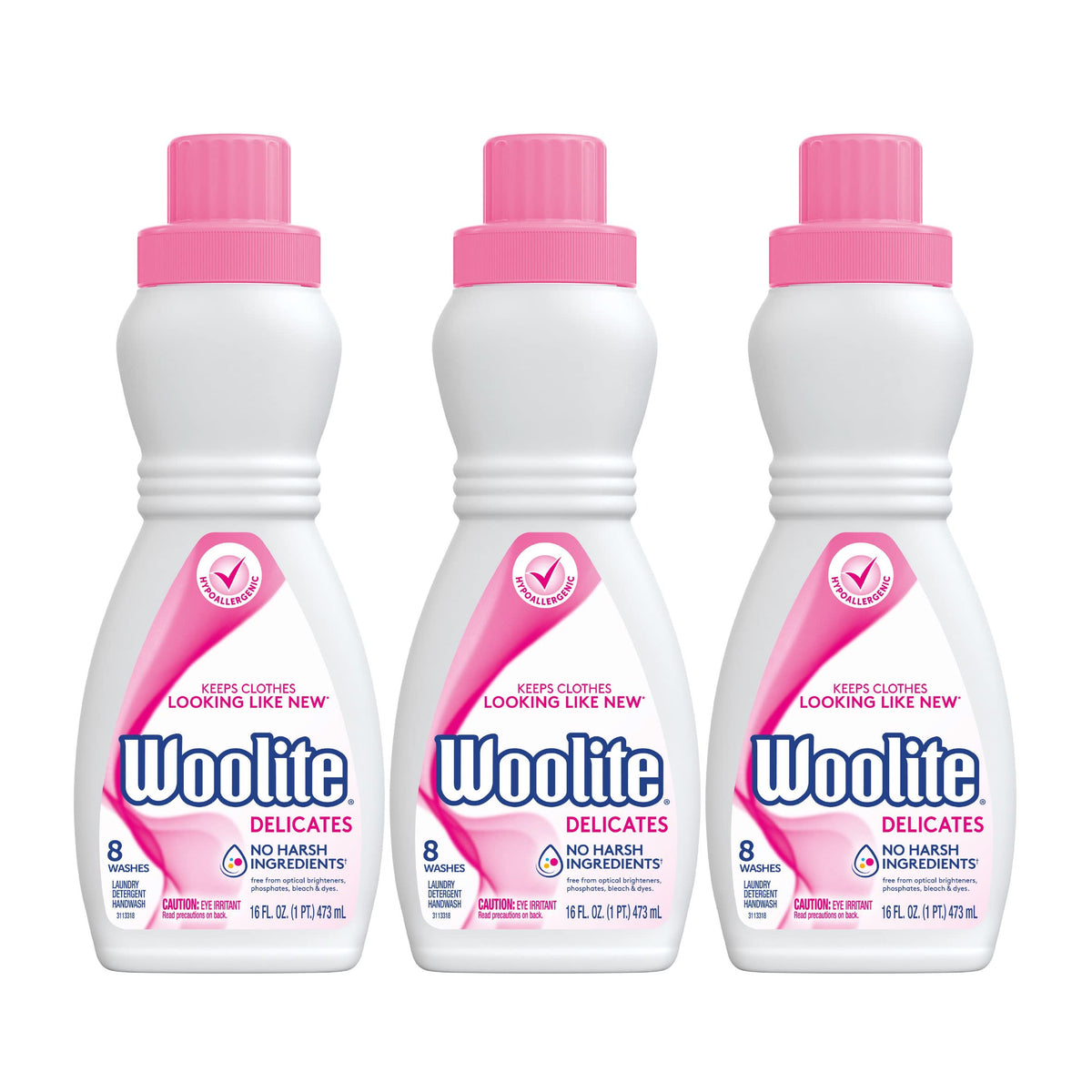 Woolite Delicates Hypoallergenic Liquid Laundry Detergent, 16 Fl Oz Bottle, Hand & Machine Wash (Pack Of 3)