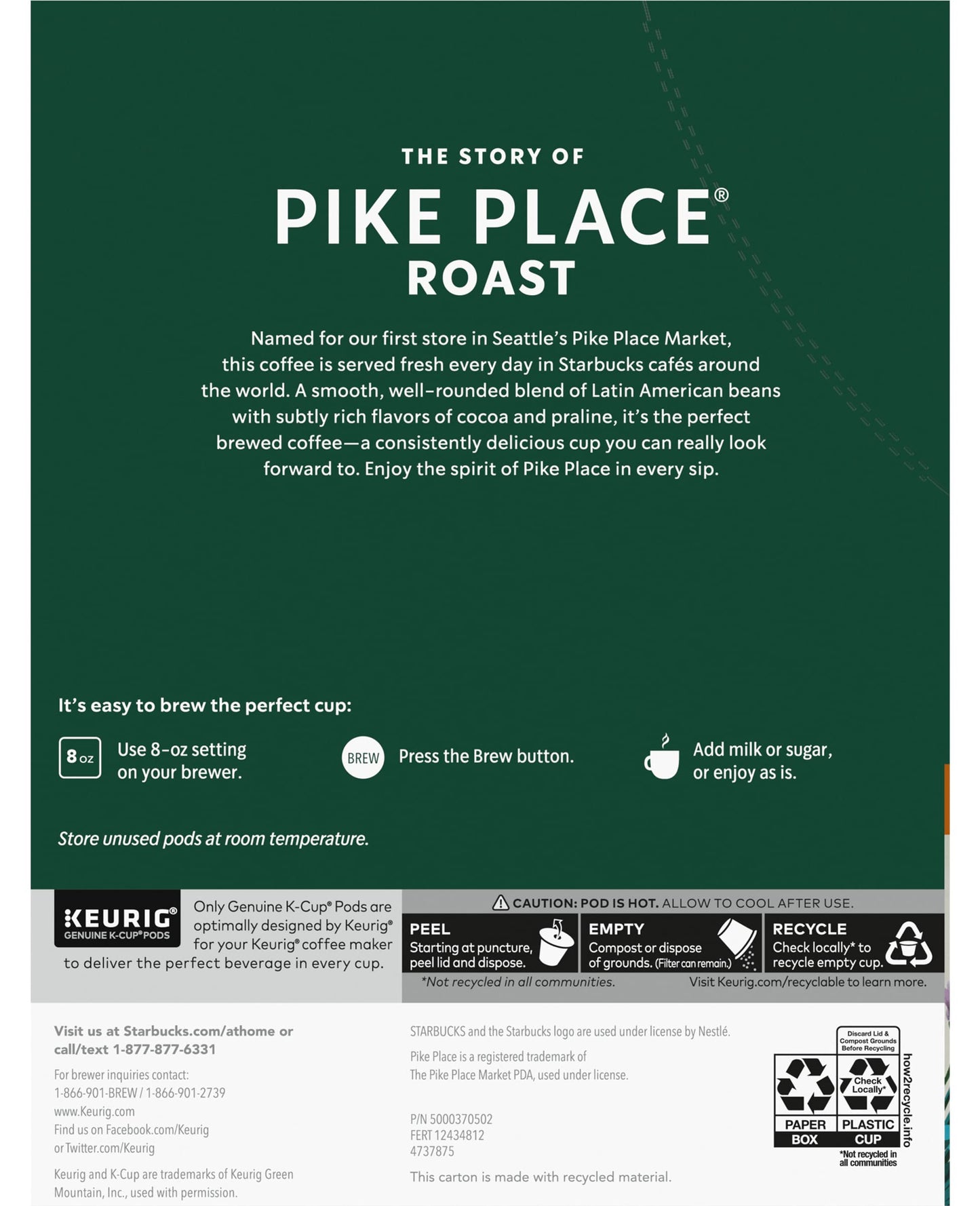 Starbucks Pike Place Roast Coffee K-Cups