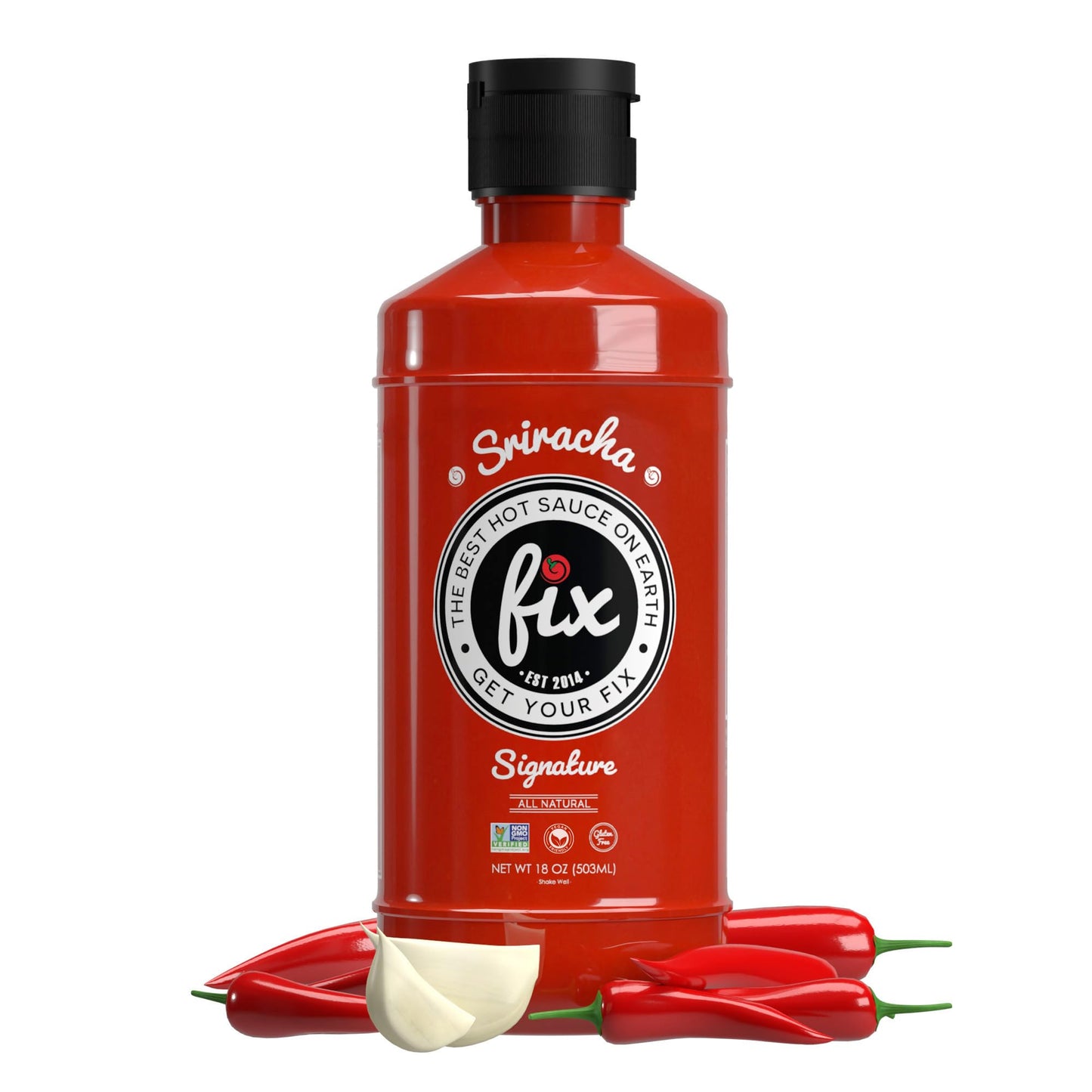 Fix Hot Sauce, Sriracha Hot Sauce     Organic, Gourmet, Red Chili Peppers, Spicy & Bold Flavor, Non-GMO     Great in Vietnamese