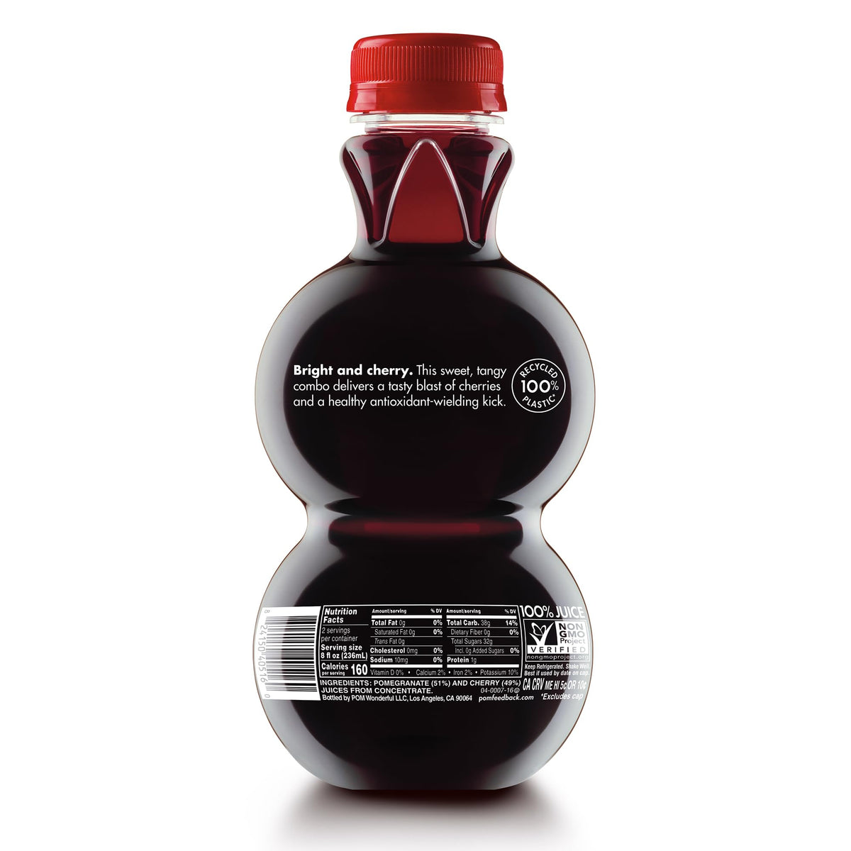 POM Wonderful Pomegranate Cherry 100% Juice, 16 Fl Oz (Pack of 6)