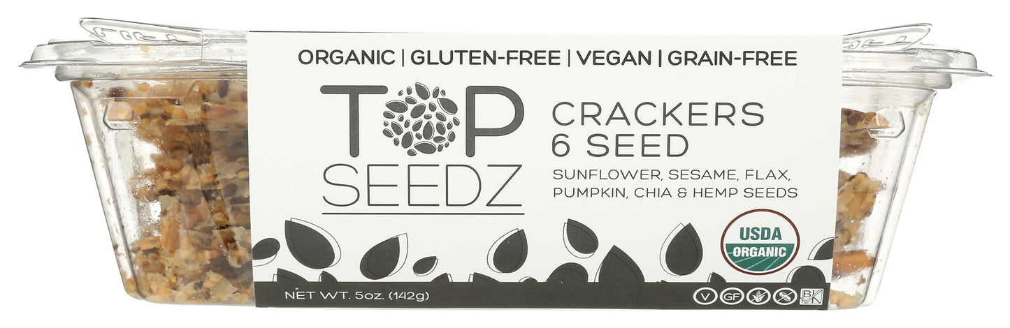 TOP SEEDZ Organic 6 Seed Crackers, 5 OZ