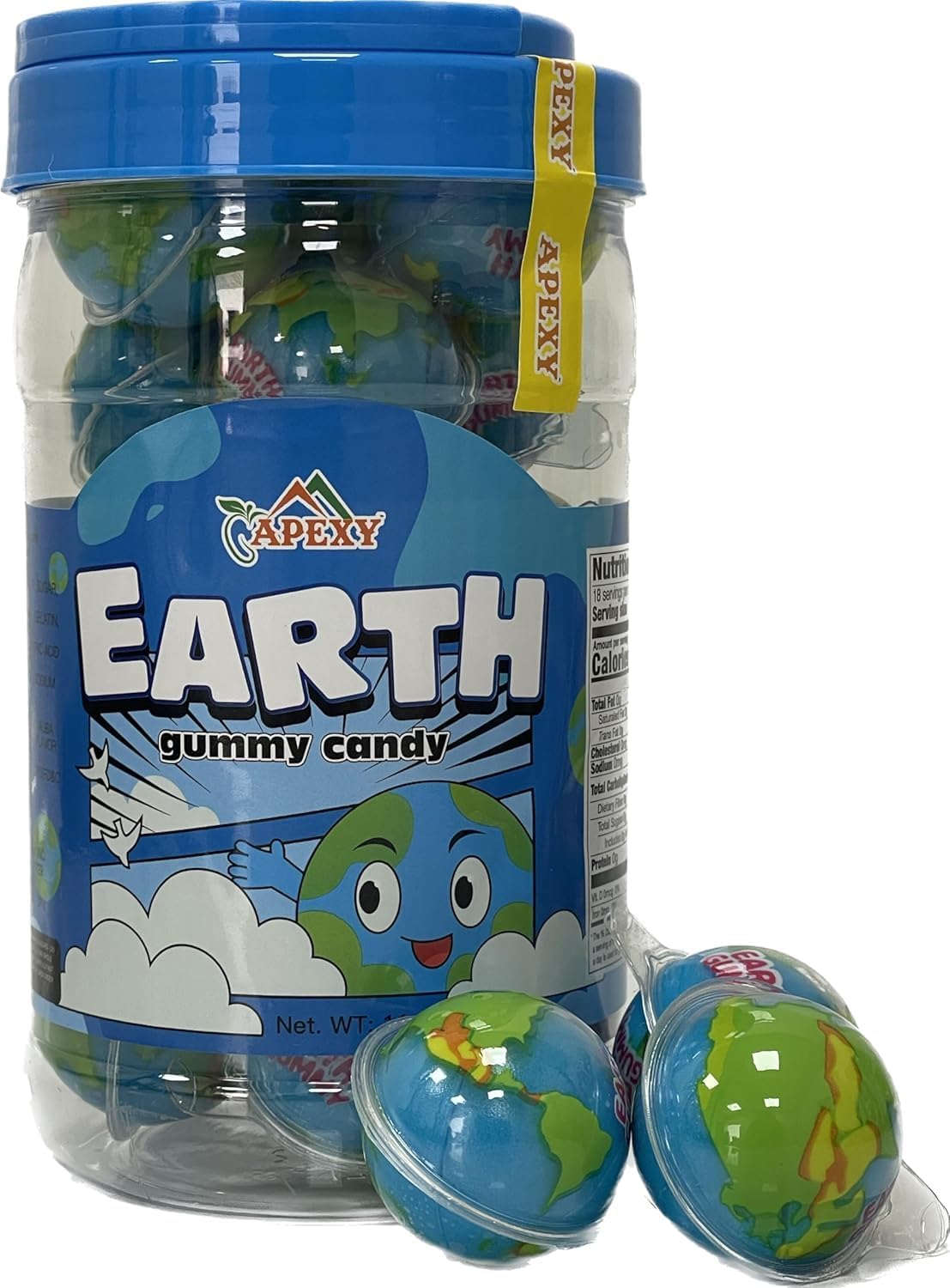 APEXY Gummy Candy with Fruity Liquid Center, Fat Free, Space-Themed, Large 11.42oz, Great for Halloween and Parties