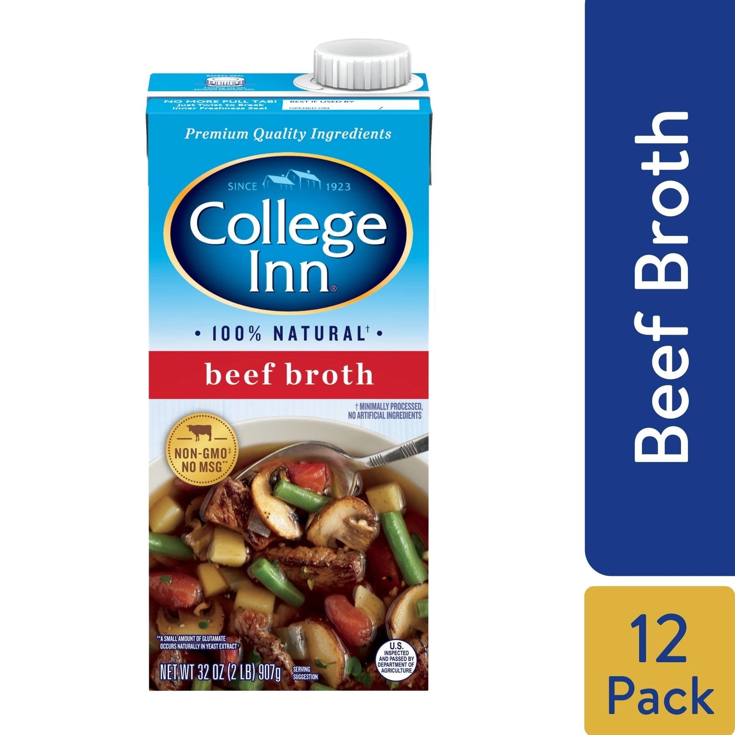 College Inn 100% Natural Beef Broth, 32Oz (12 Pack)