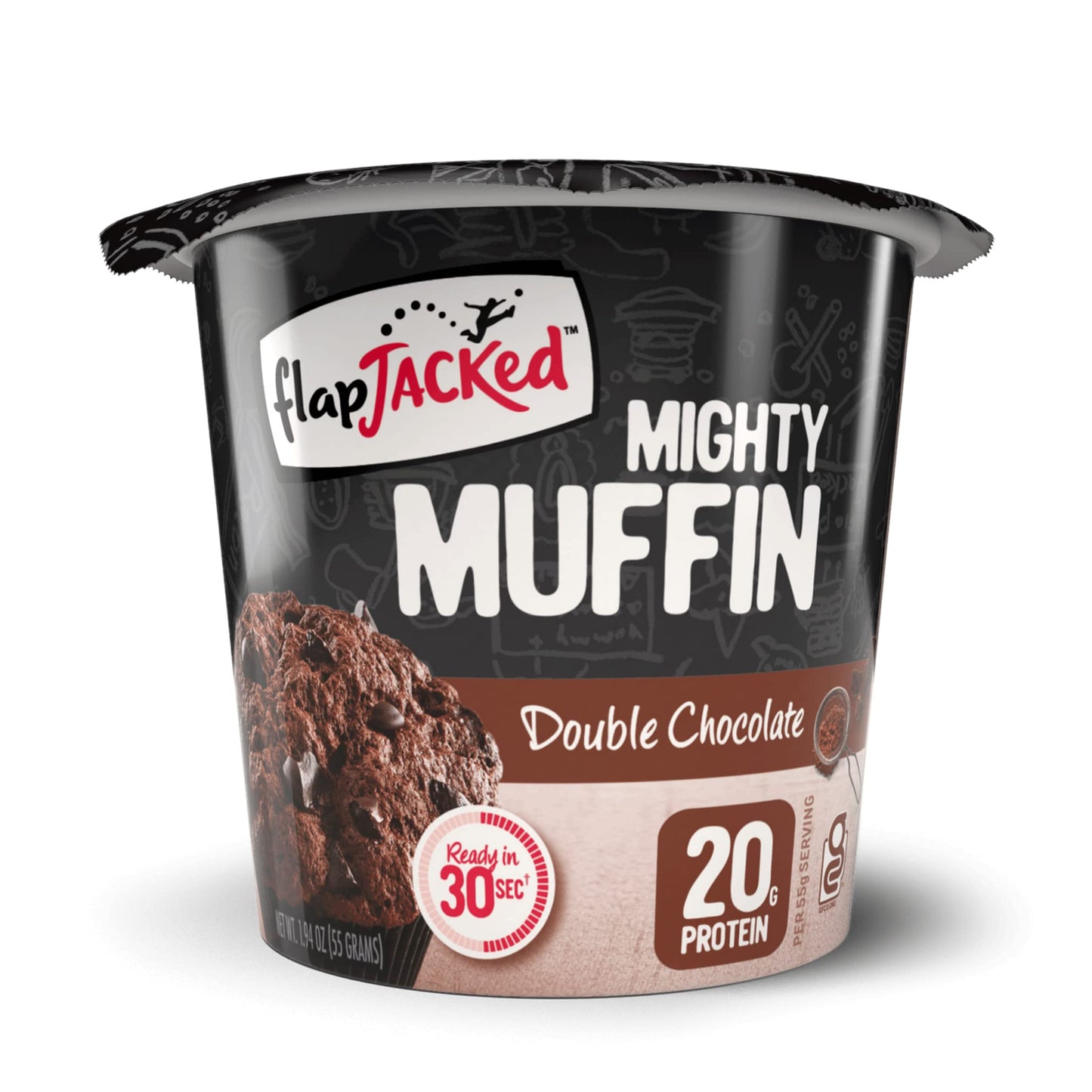 FlapJacked Mighty Muffins, Gluten-Free Double Chocolate, 1.94 Ounce (Pack of 12)
