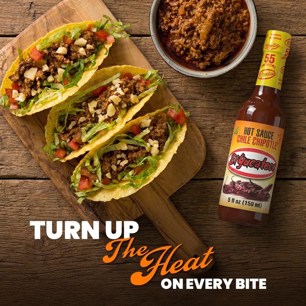 El Yucateco Chile Chipotle Hot Sauce, Authentic Mexican Chili Sauce, Bold Flavor, 5 fl oz, Pack of 1