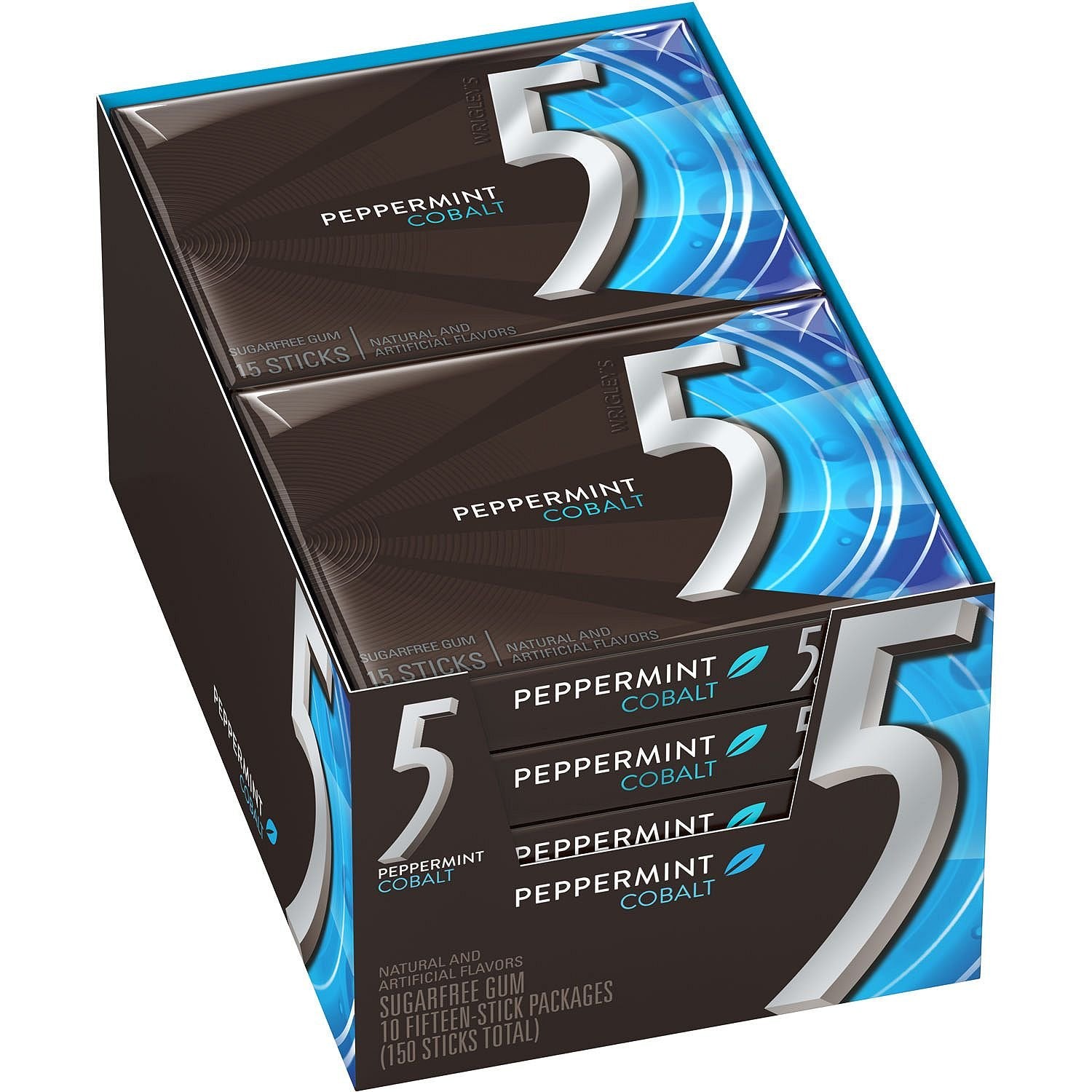 Wrigleys 5 Cobalt Sugar Free Gum, Peppermint, 10 Count