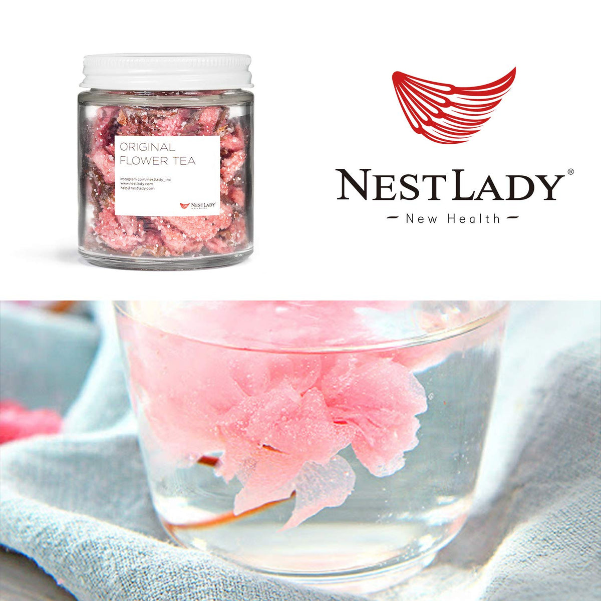 Nestlady Edible Salt Pickled Sakura, Pickled Sakura Cherry Blossoms, ????70G / 2.47Oz
