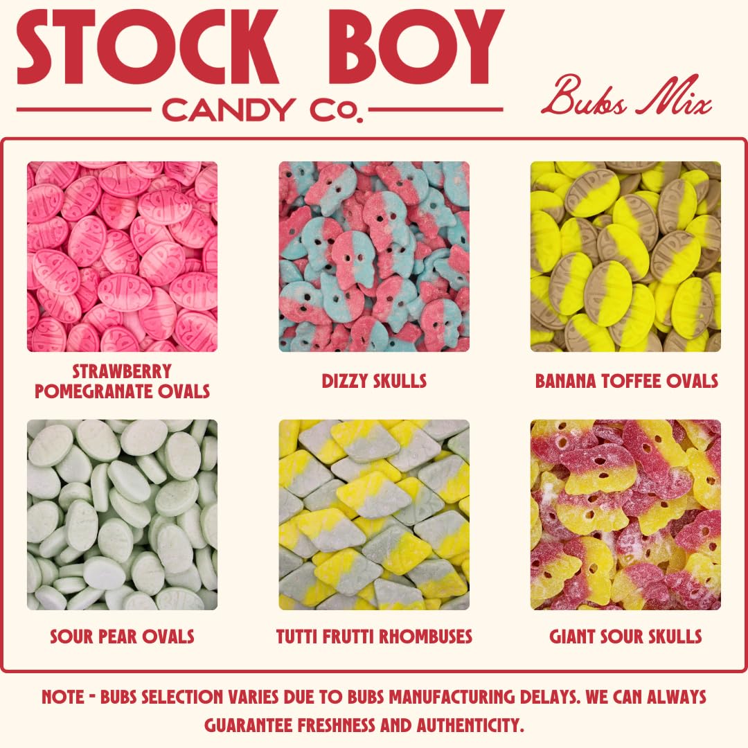 Bubs Swedish Godis Candy  1/2 Pound Mix  Sweet and Sour  Swedish  Vegan  Stock Boy Candy Co.  Imported Fresh from Sweden
