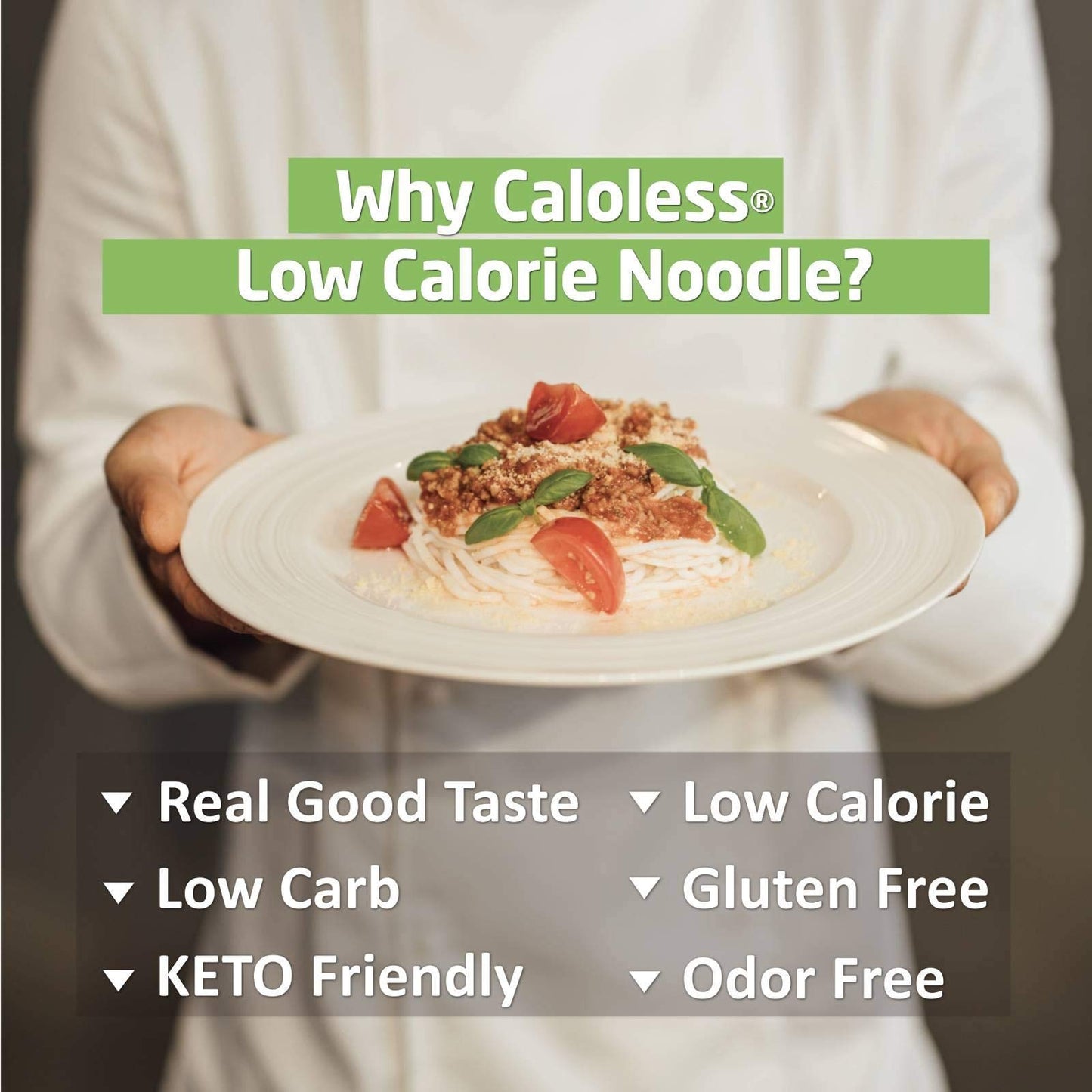 Caloless Konjac Shirataki Noodles 6-Pack, Low Calorie, Gluten Free, Keto Friendly, Chilli & Vinegar Flavor, 13.3 oz