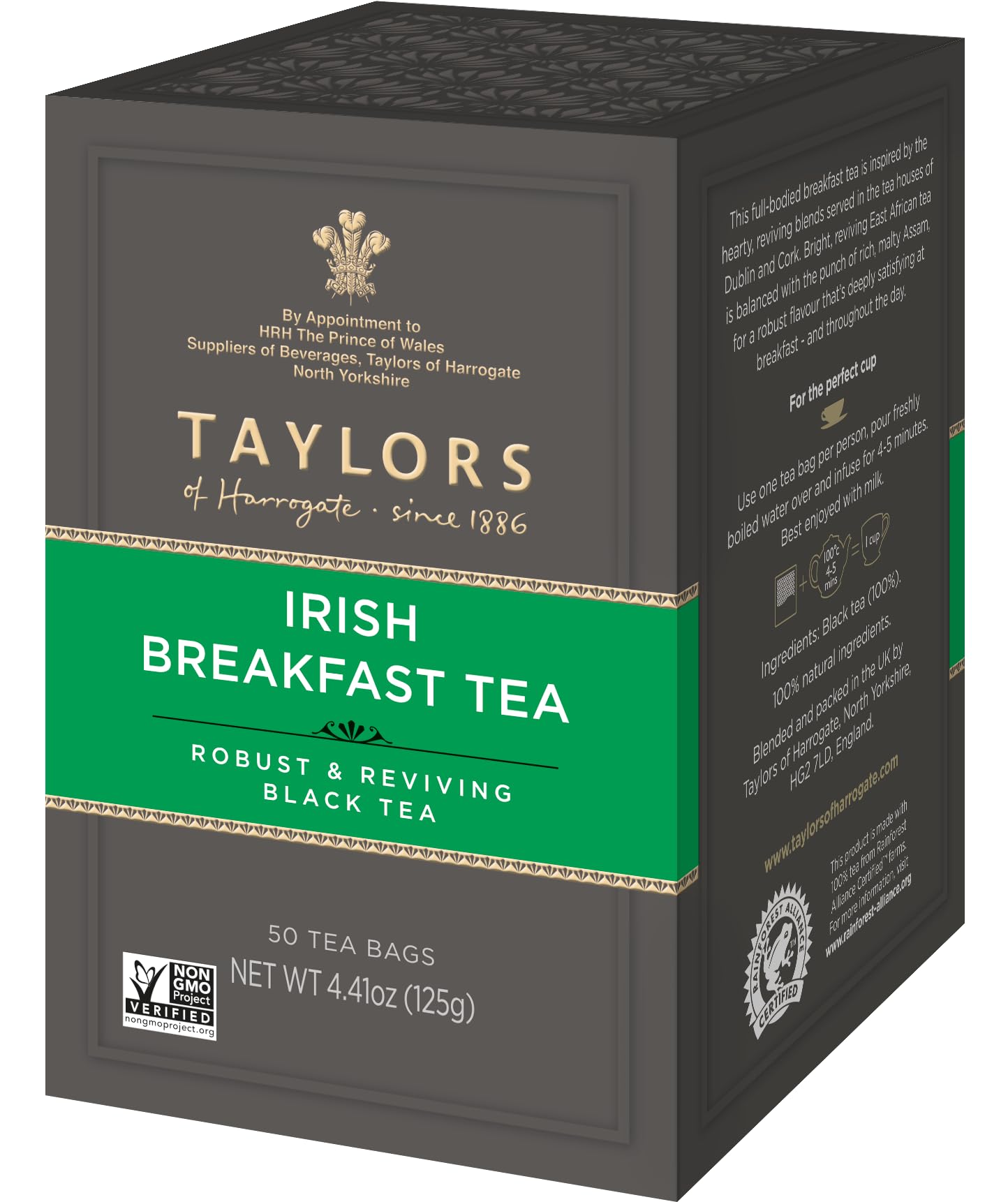 Taylors of Harrogate Irish Breakfast Tea, 50 Teabags, 50 Count, Model TOHIBTB