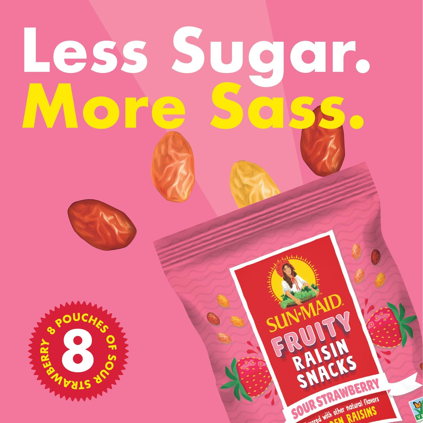 Sun-Maid Fruity Raisin Snack Variety Pack - Sour Strawberry, Watermelon & Blue Raspberry - 24 Pack (1.33 oz Pouches)