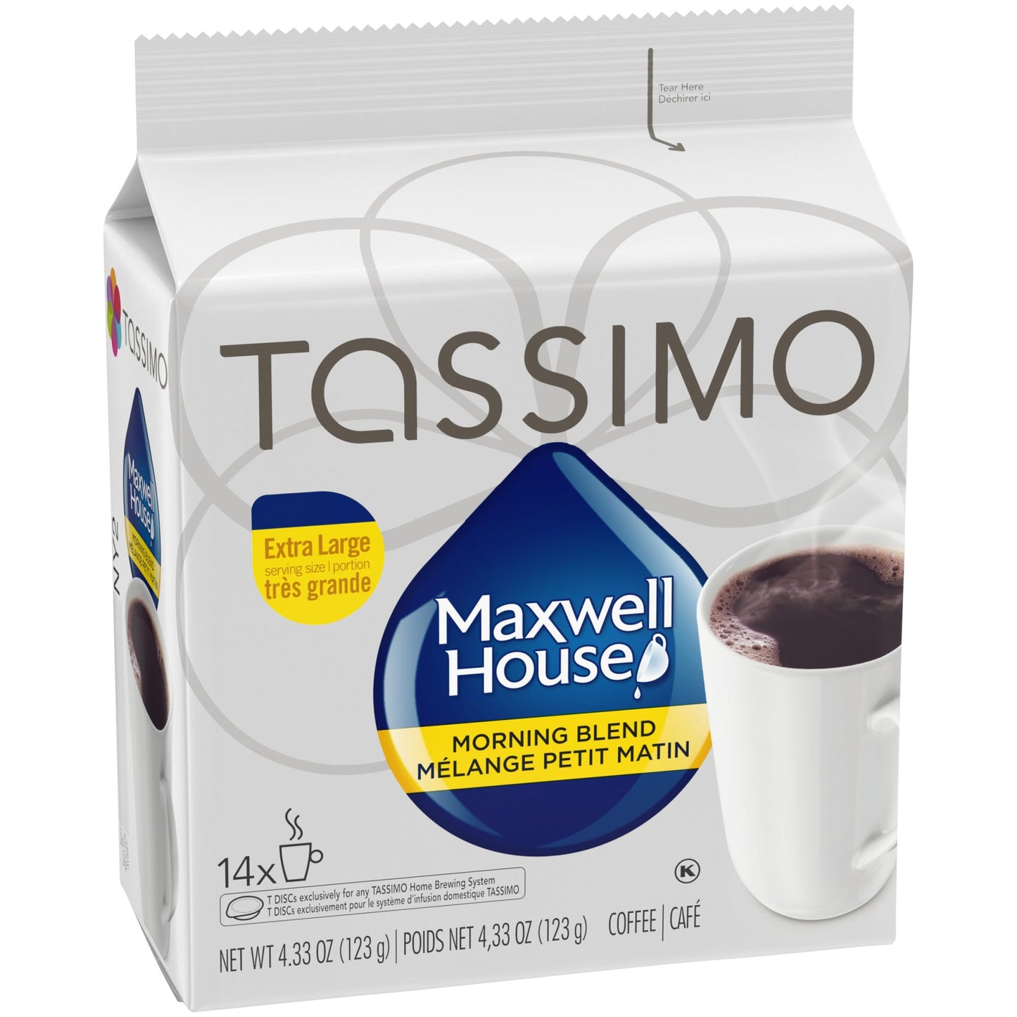 Tassimo Maxwell House Morning Blend Coffee 14 T-Discs 123G Imported From Canada
