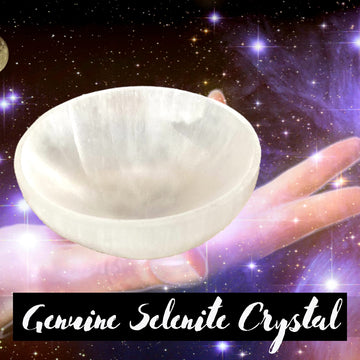 Worldly Finds Selenite Crystal Smudge Bowl, Polished Thickly Hand-Carved, Moroccan Crystal Holder To Charge, Cleanse Crystals, C
