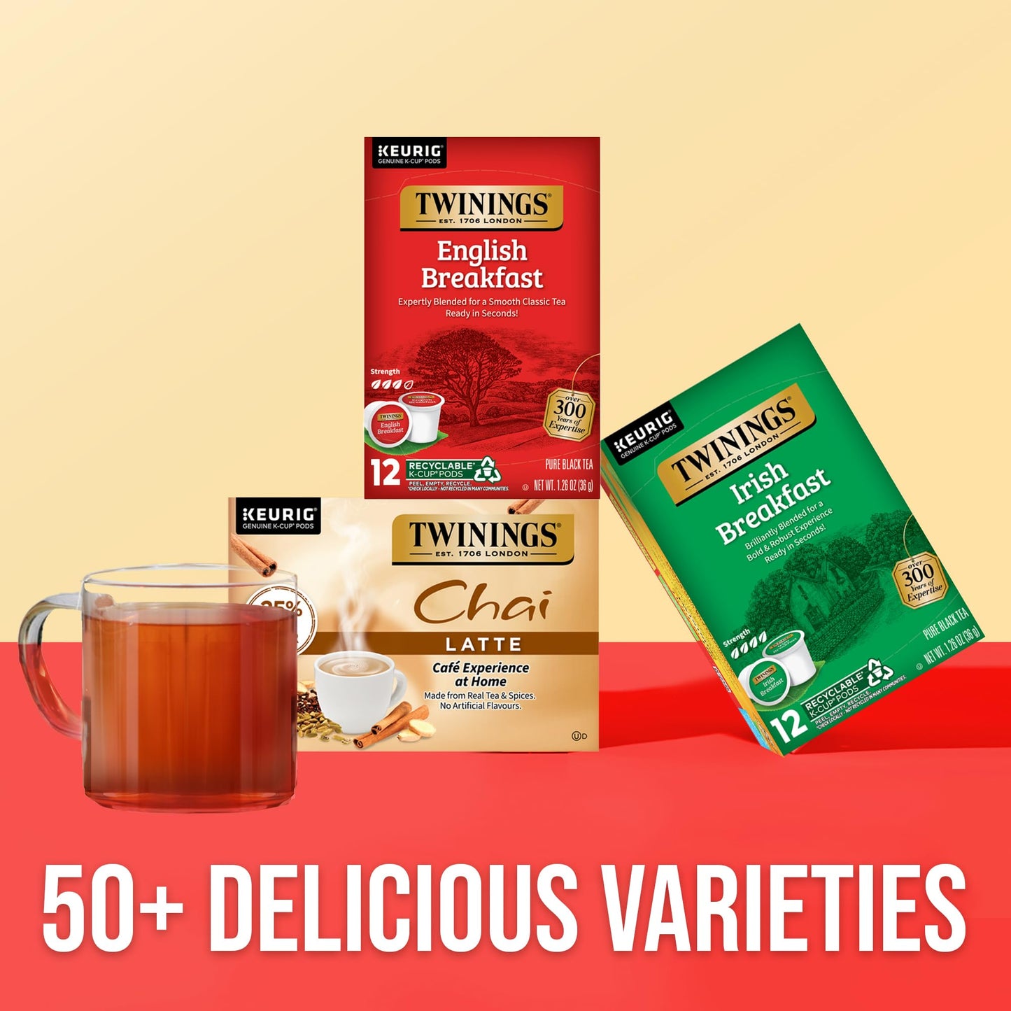 Twinings English Breakfast Black Tea 72 K-Cup Pods for Keurig, 12 Count (Pack of 6) Smooth, Flavourful, Robust, Caffeinated, Enj