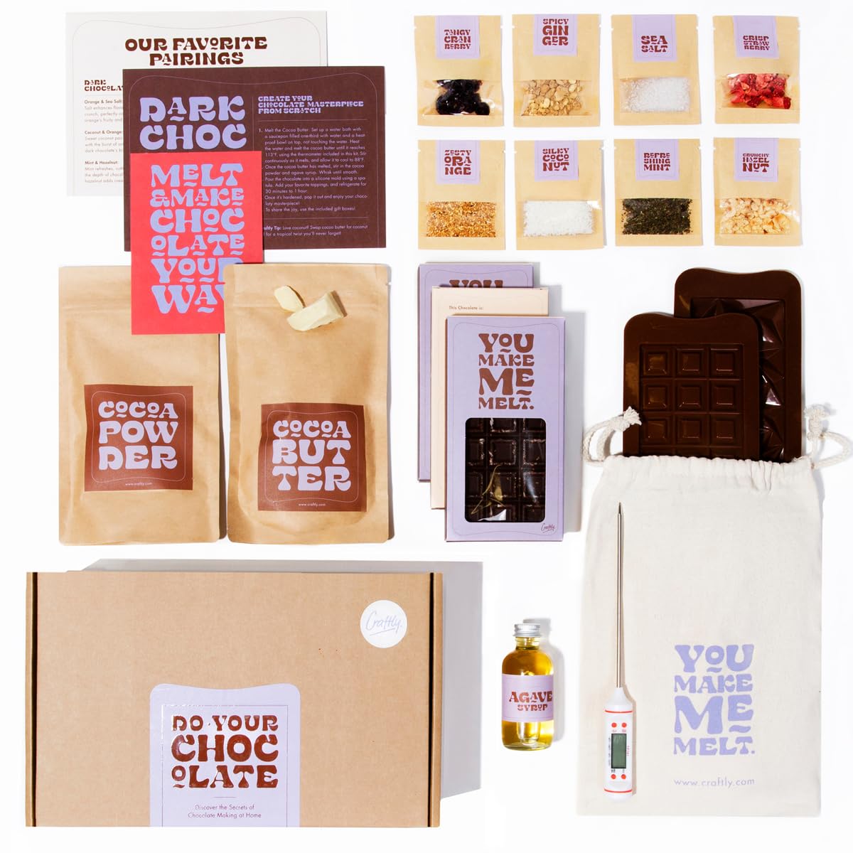 Craftly Chocolate Making Kit - Complete Set with Toppings, Ideal Gift for Food Lovers and Celebrations