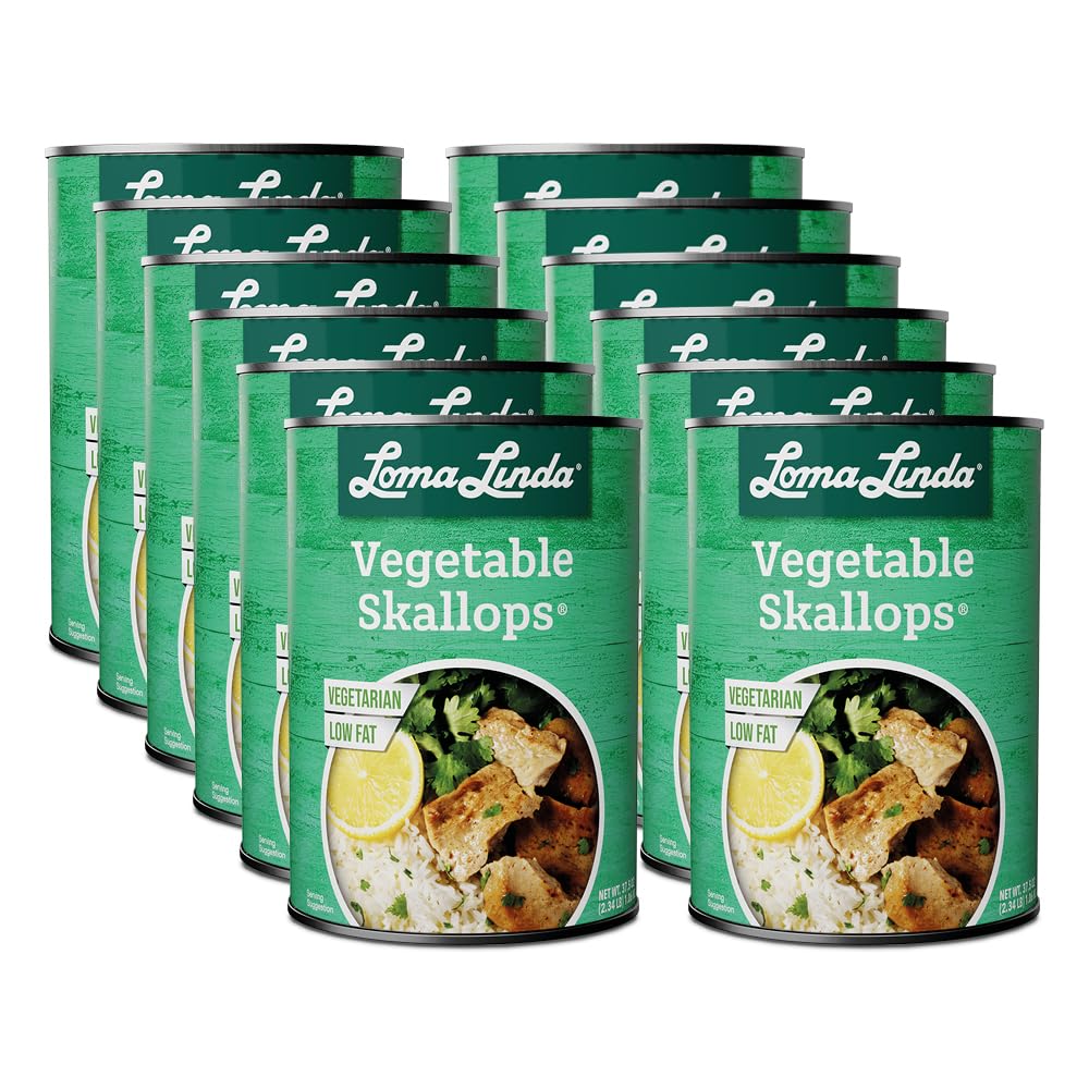 Loma Linda Plant-Based Meats Vegetable Skallops 15 oz, 12 Pack, 180 Count