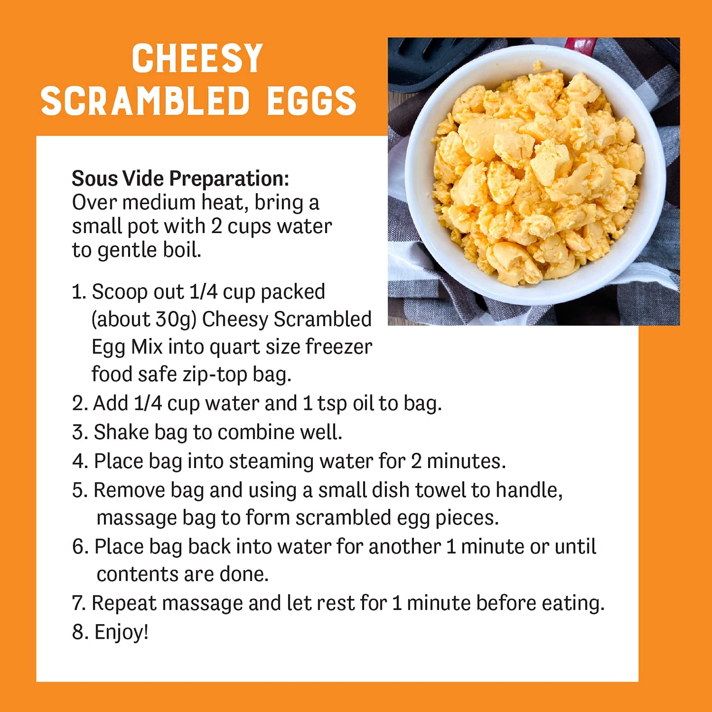 Judee s Gluten Free Cheesy Scrambled Egg Mix, 11oz, Non-GMO, Gluten-Free and Nut-Free Camping Food Essentials, Backpacking Eggs